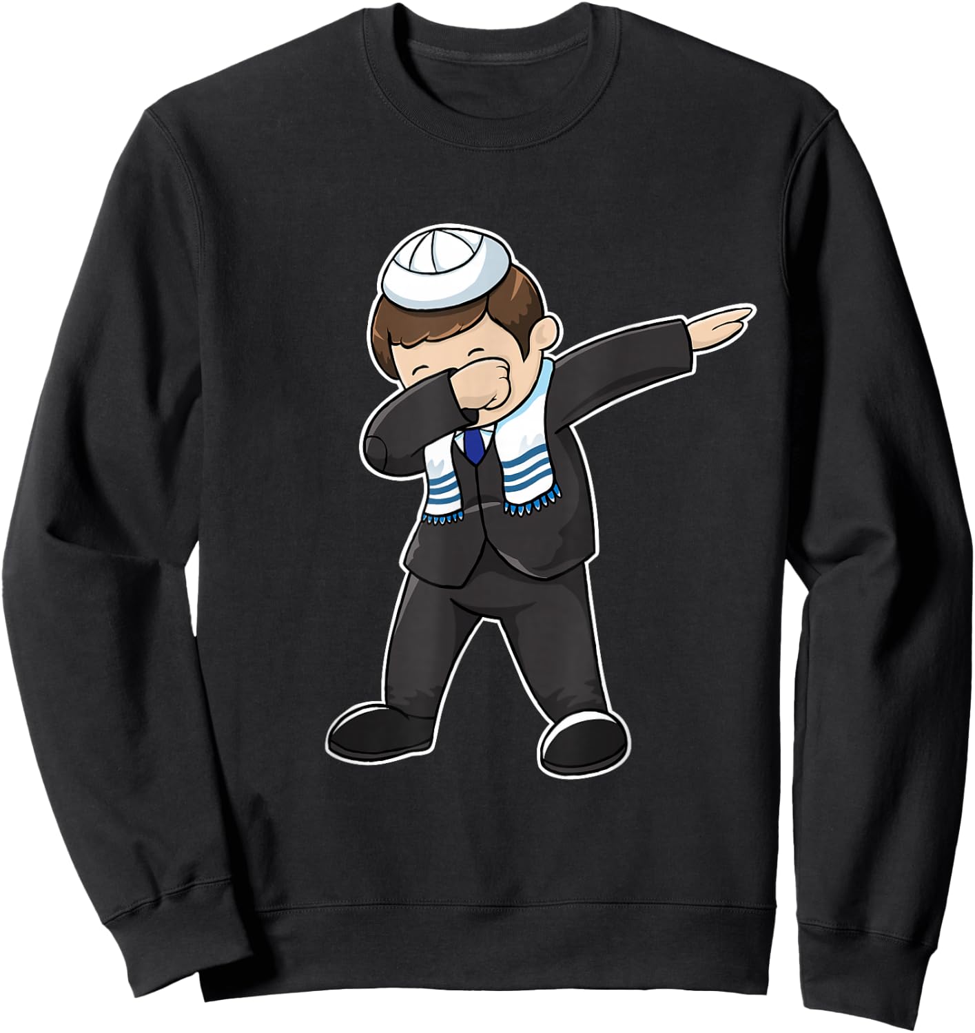 Bar Mitzvah Dabbing Jewish Boy Funny Hanukkah Gift Sweatshirt - Sweatshirt | Black