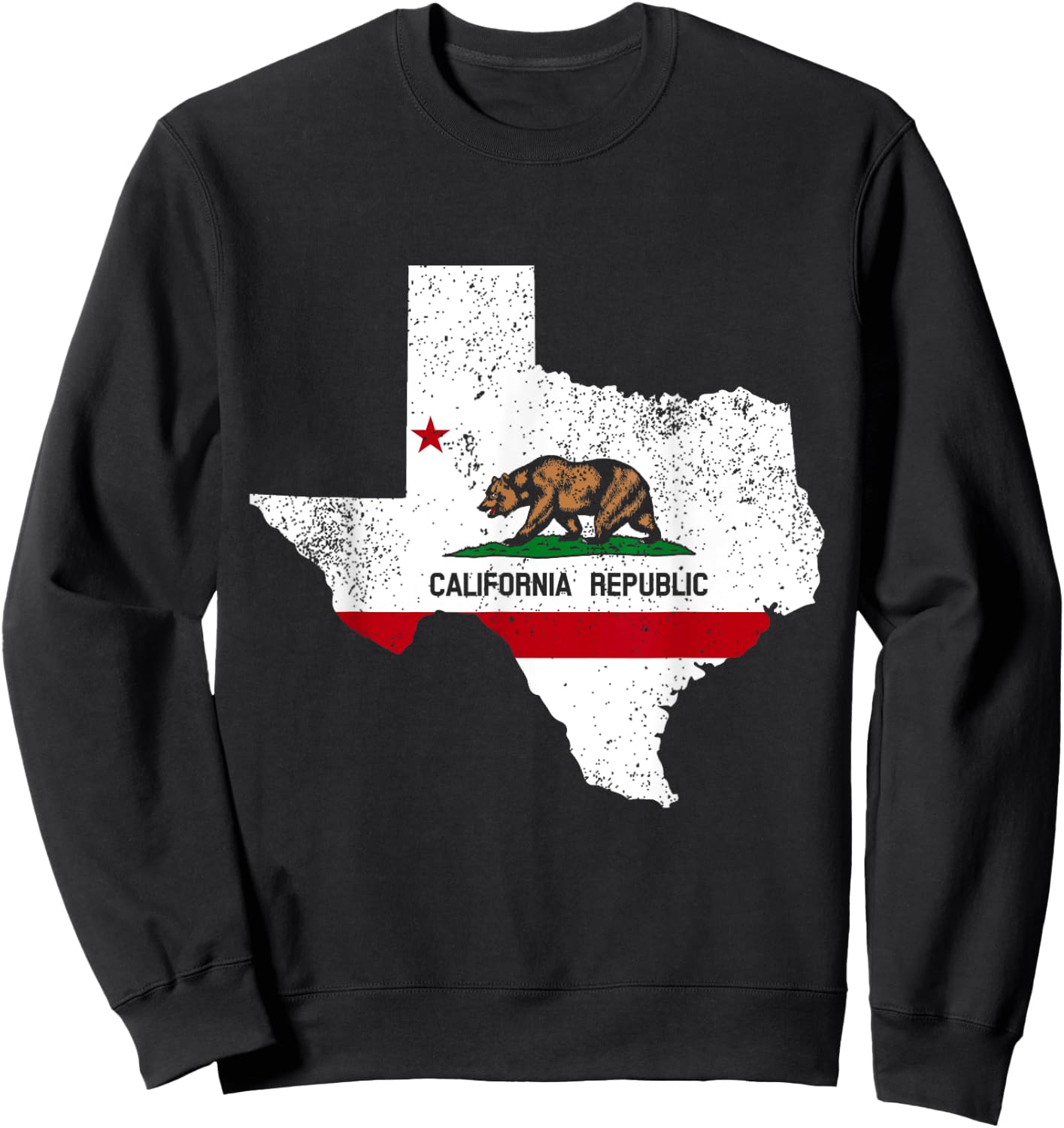 Texas California Flag - California Transplant Sweatshirt - Sweatshirt | Black