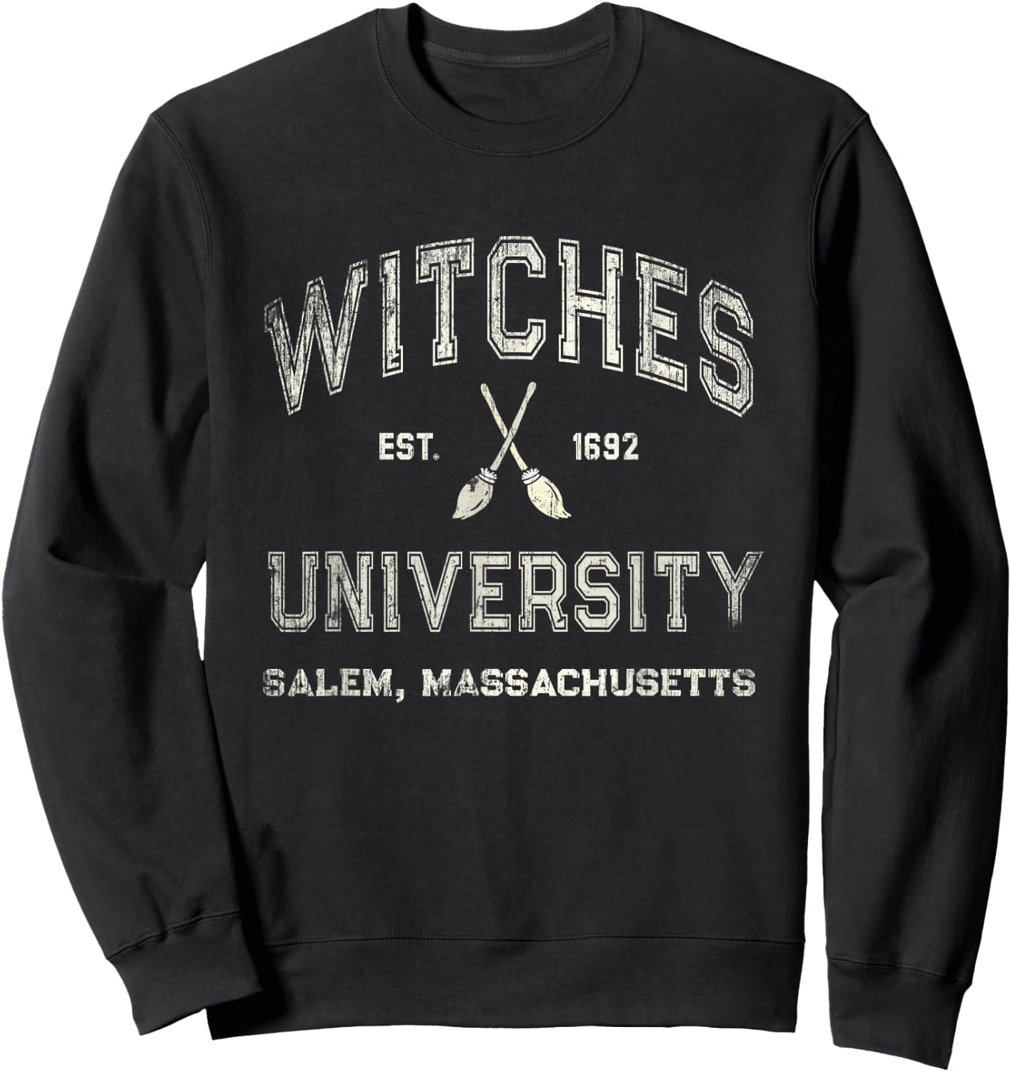 Funny WITCHES Wiccan UNIVERSITY Salem Massachusetts Witch Sweatshirt - Sweatshirt | Black