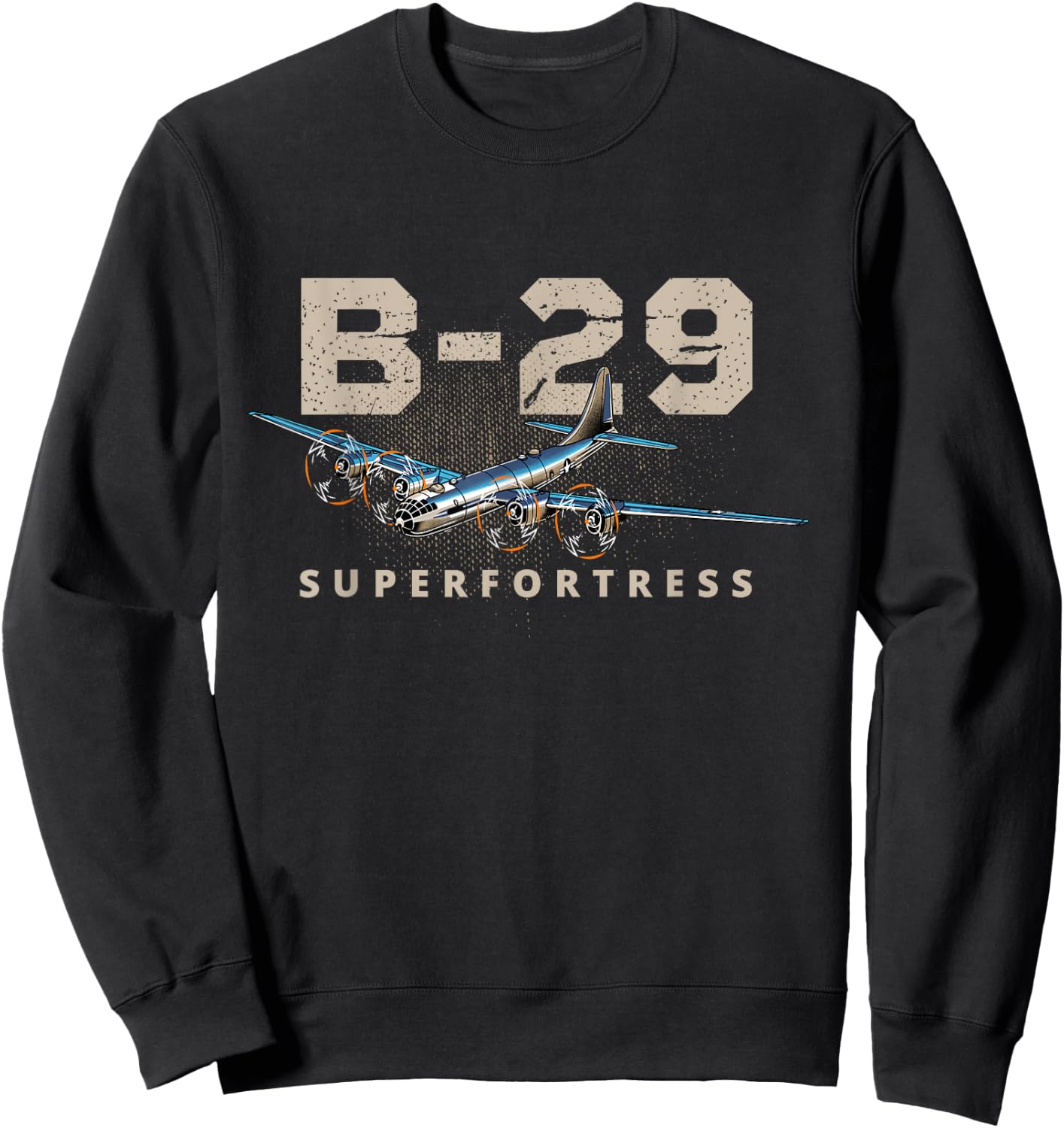 Military Warbird Airplane B29 Superfortress Sweatshirt - Sweatshirt | Black