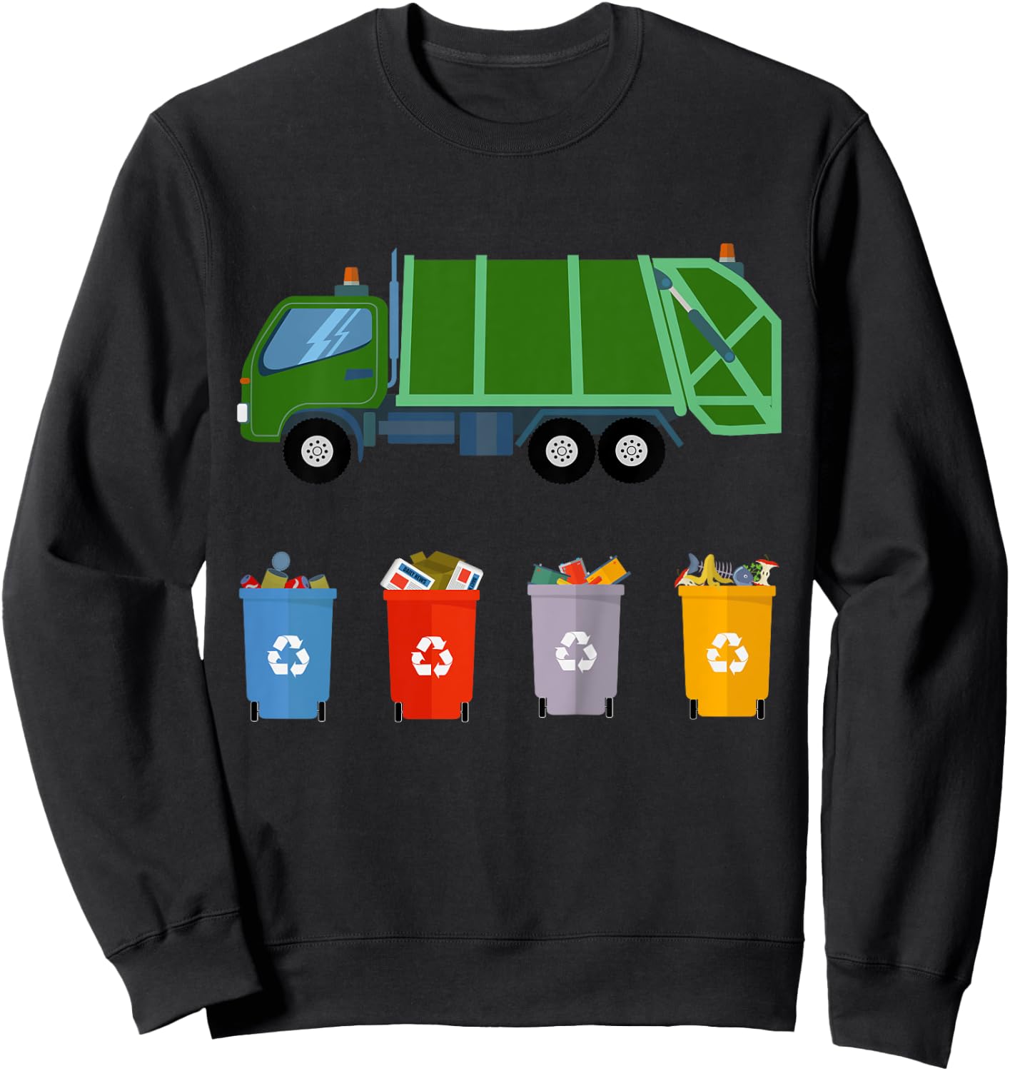 Recycling Trash Dump Truck Pajamas for Kids Sweatshirt - Sweatshirt | Black