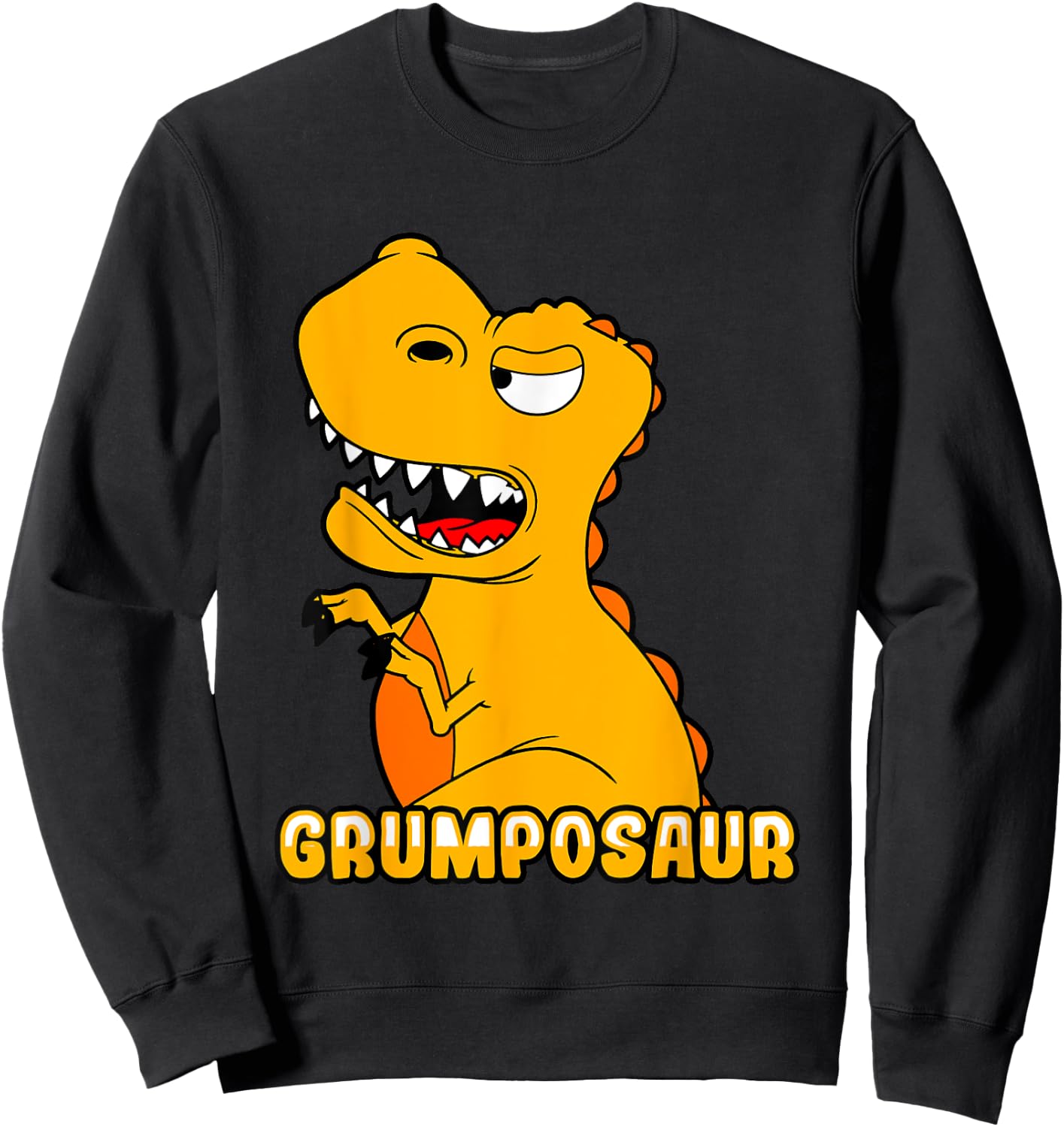 Grumpy Grumpo Dino fr Junge, Mdchen, Mann & Frau -Adults & Kids Black Short Sleeve Classic Fit Dinosaur-themed Sweatshirt - Sweatshirt | Black
