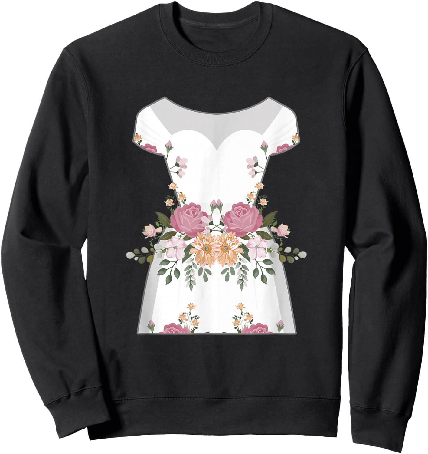 Hilarious Wedding Dresses Engagements Mockery Illustration Sweatshirt - Sweatshirt | Black