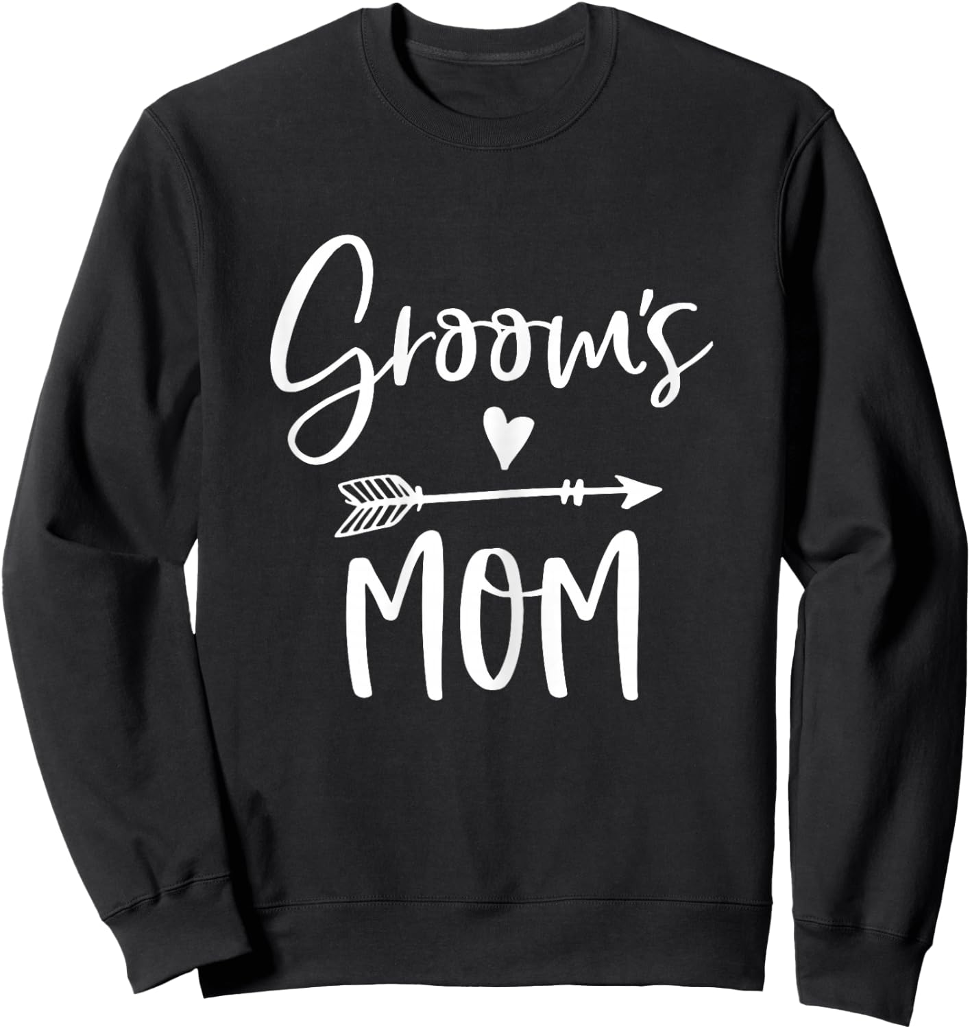 Grooms Mom Shirt With Arrow And Heart Navy Blue Sweatshirt - Sweatshirt | Black