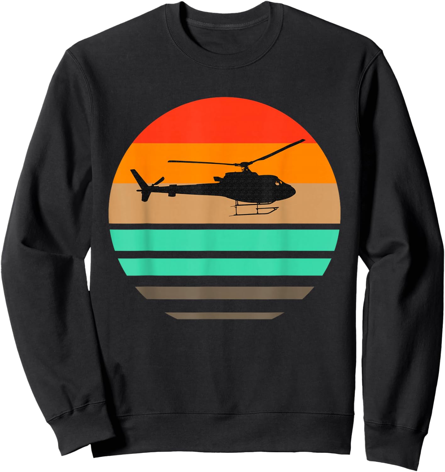 Vintage Helicopter Pilot T Shirt - Pilot and Mechanic Gifts Sweatshirt - Sweatshirt | Black