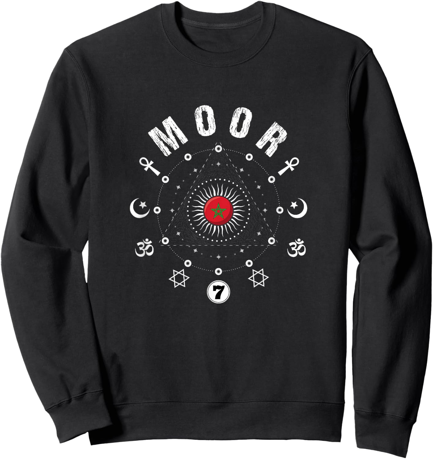 Moor - Supreme Mathematics Allah 7 Science Of The Moors Sweatshirt - Sweatshirt | Black
