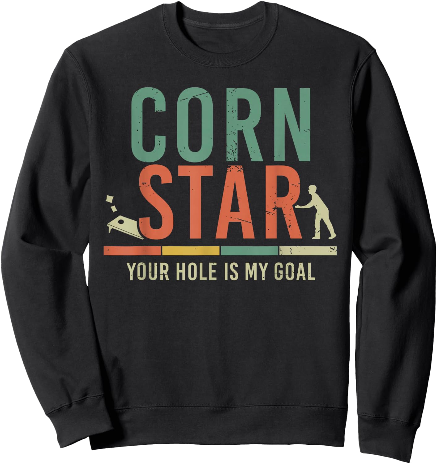 Cool Cornhole Art Men Women Corn Hole Bag Toss Tournament Sweatshirt - Sweatshirt | Black