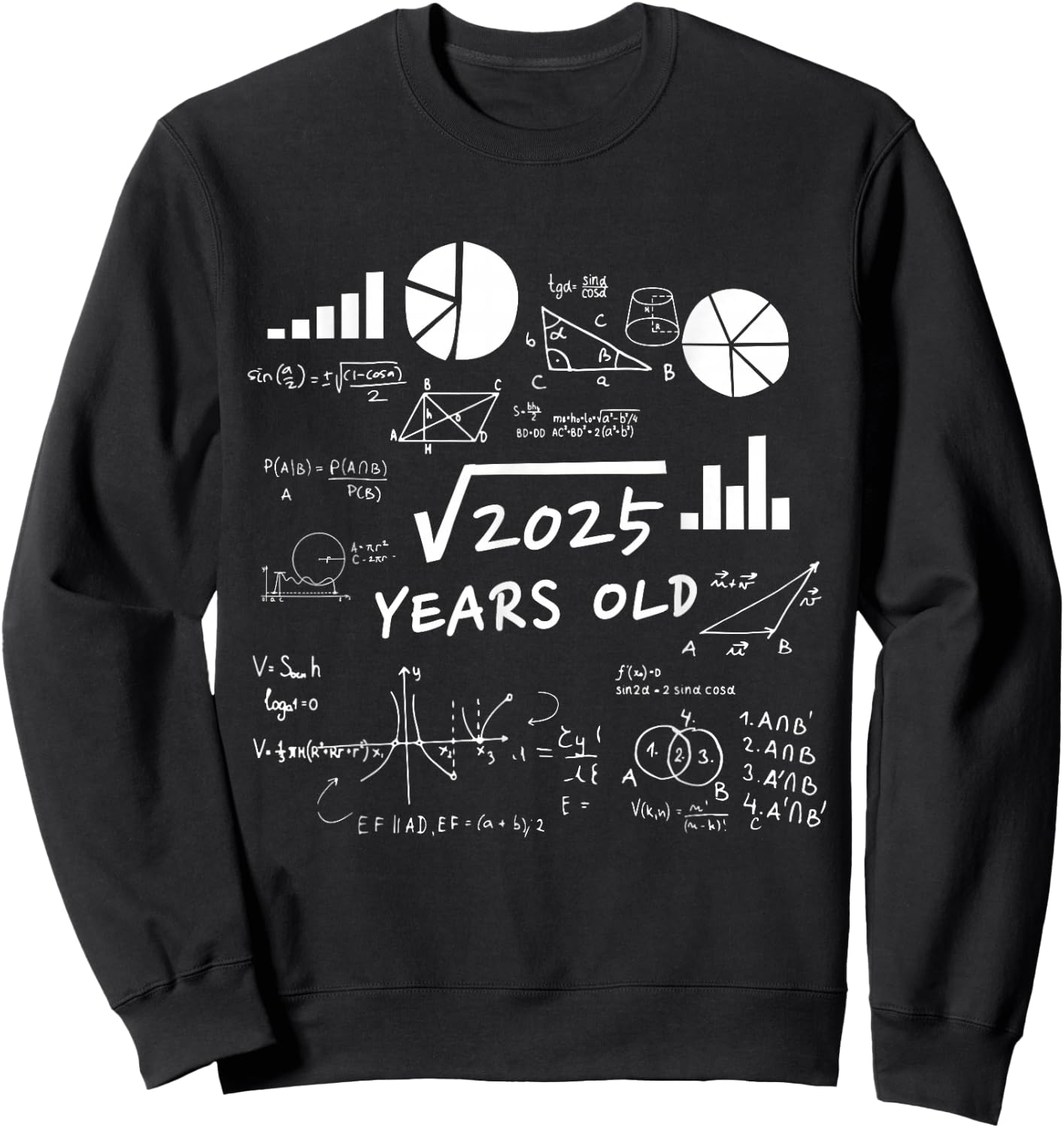 New Birthday Math Professor Engineer Student Gifts Square Root 45 Year Old Gift Funny Teacher 45th Birthday Sweatshirt - Sweatshirt | Black