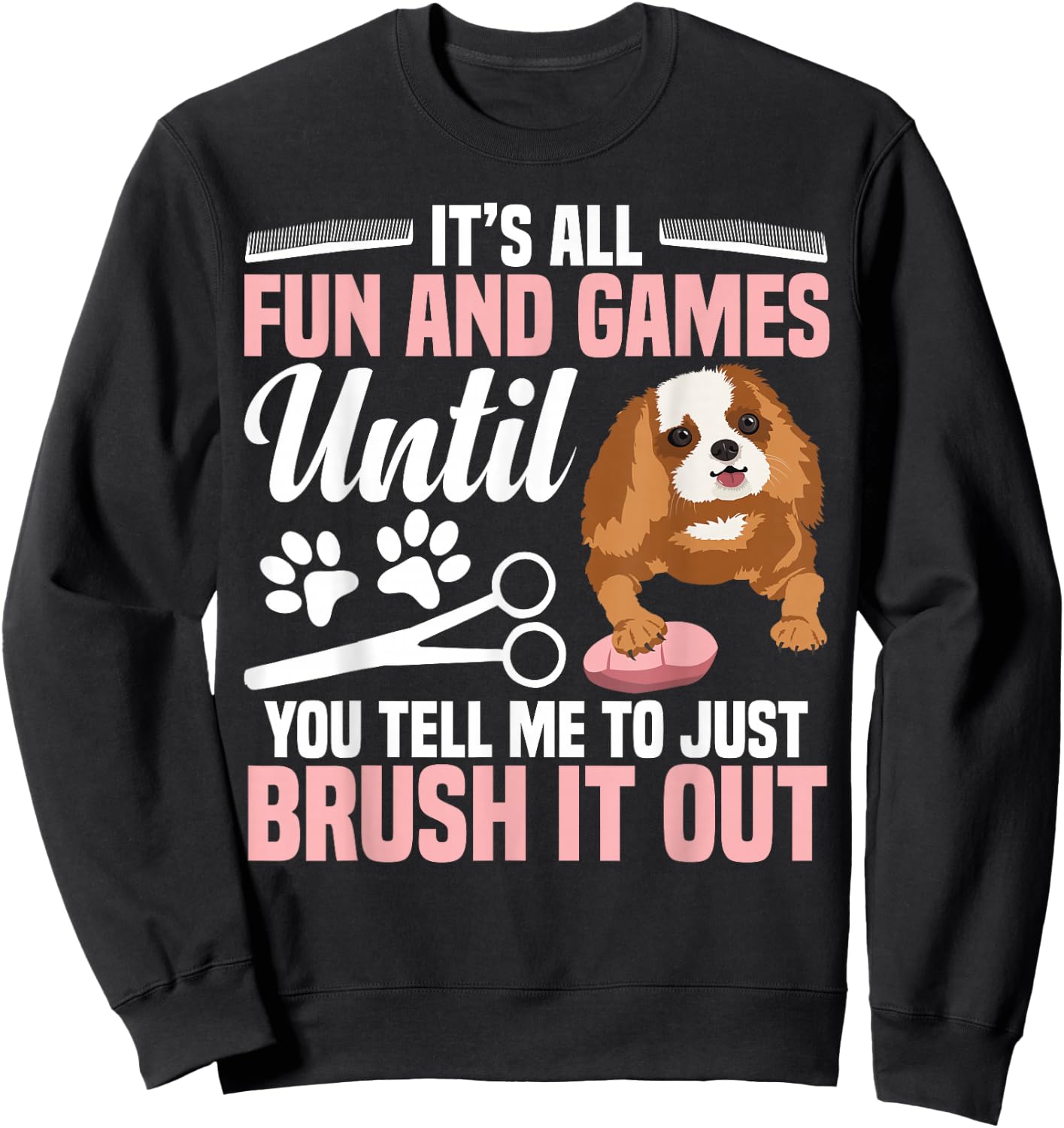Dog Hairdresser Salon Dog Groomer Smock Dog Grooming Sweatshirt - Sweatshirt | Black