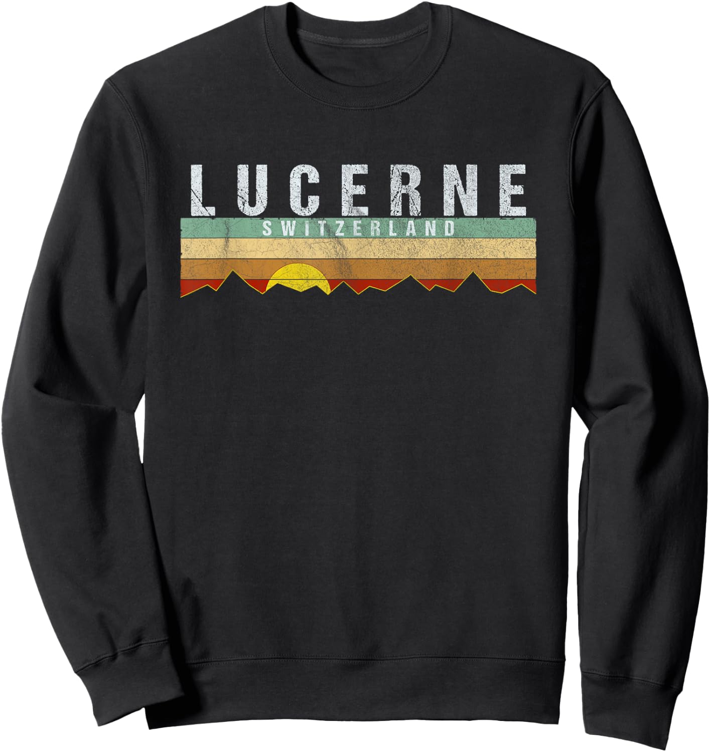 Lucerne Switzerland - Vintage Lucerne Gift Sweatshirt - Sweatshirt | Black