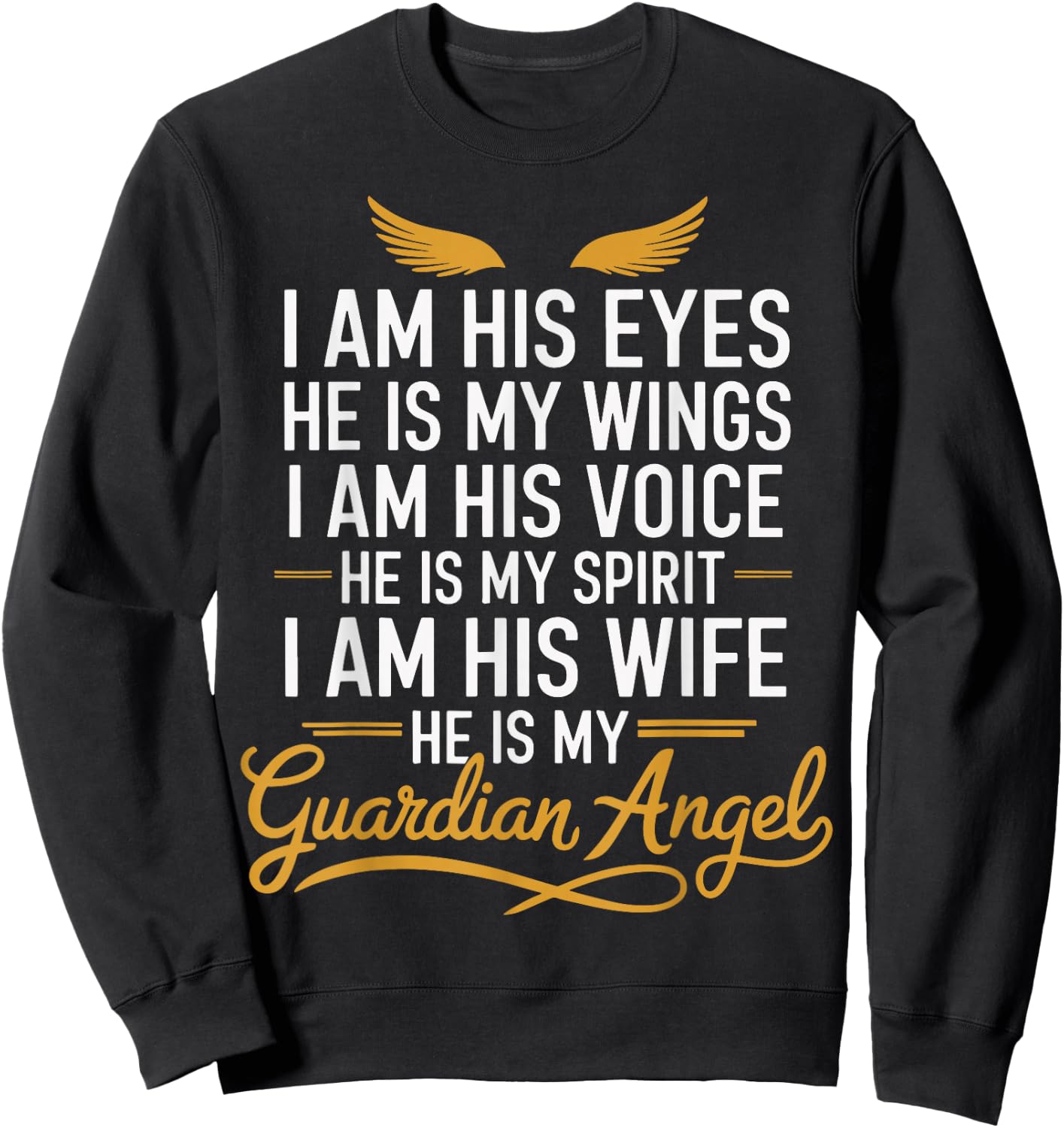 Husband Guardian Angel Widow Quote Widowed Wife Memorial Day Sweatshirt - Sweatshirt | Black