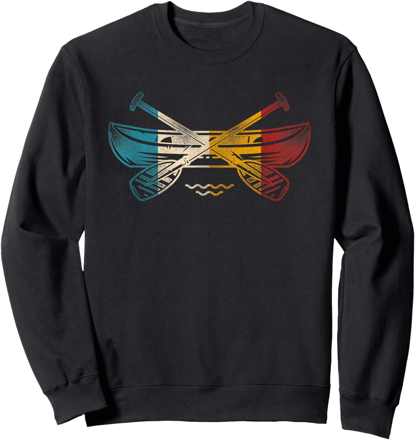 Canoe Canoeing Retro Vintage Sweatshirt - Sweatshirt | Black