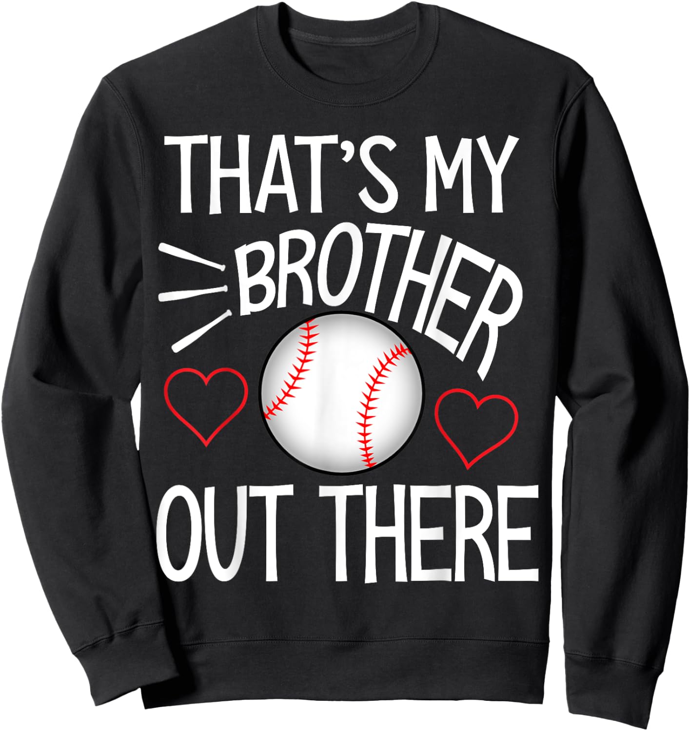 Baseball sister Shirt Cute Baseball Gift sisters Sweatshirt - Sweatshirt | Black