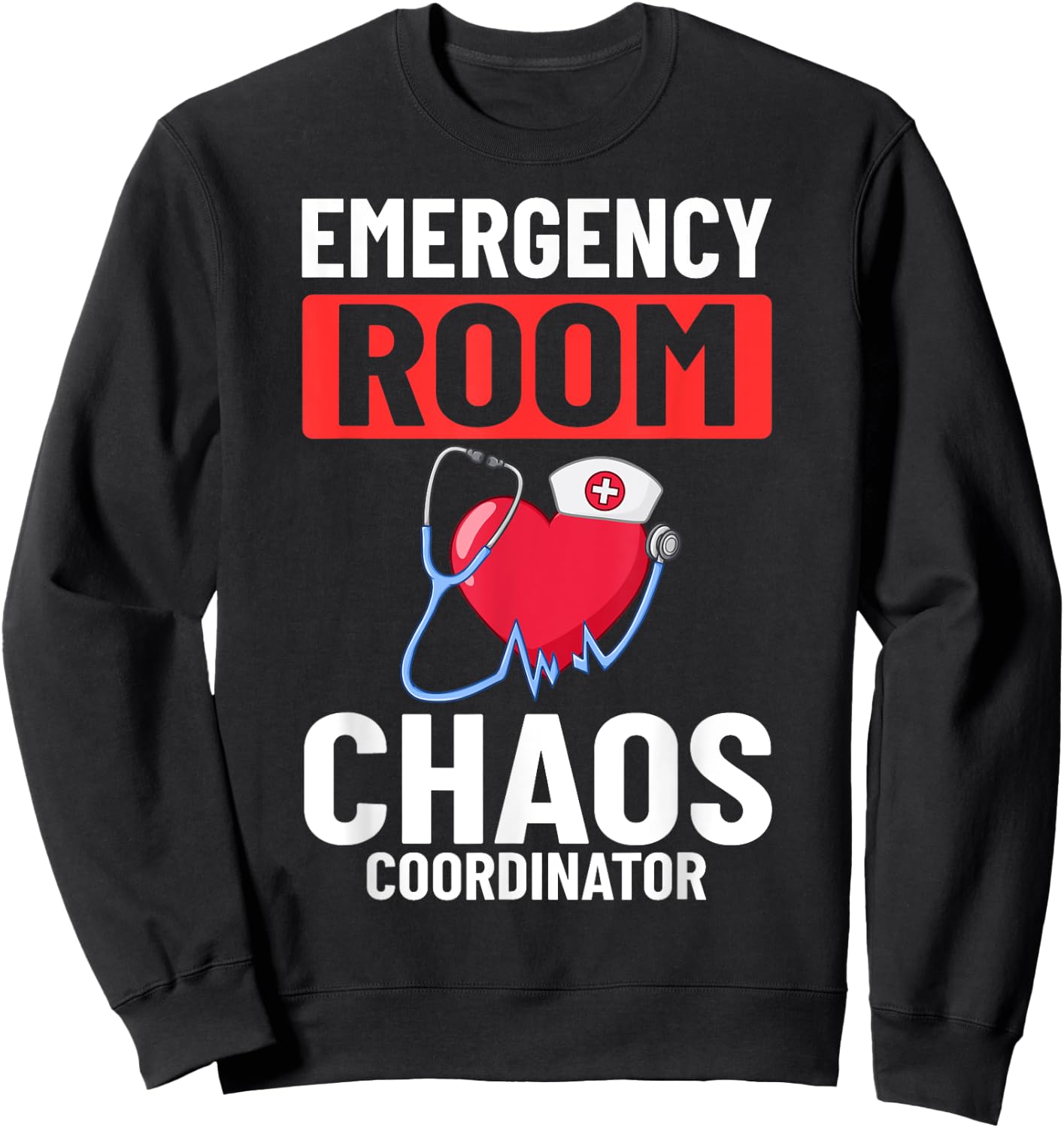 Emergency Room Technician ER Nurse Hospital Department Sweatshirt - Sweatshirt | Black