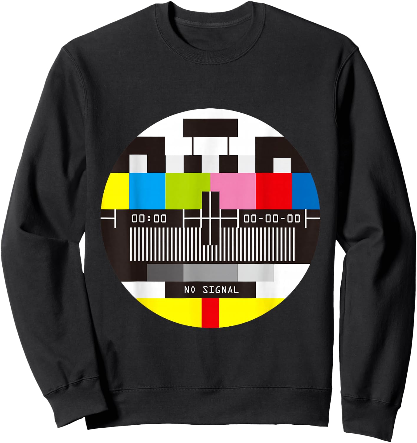 No Signal TV Test Screen Funny Nostalgic Sweatshirt - Sweatshirt | Black