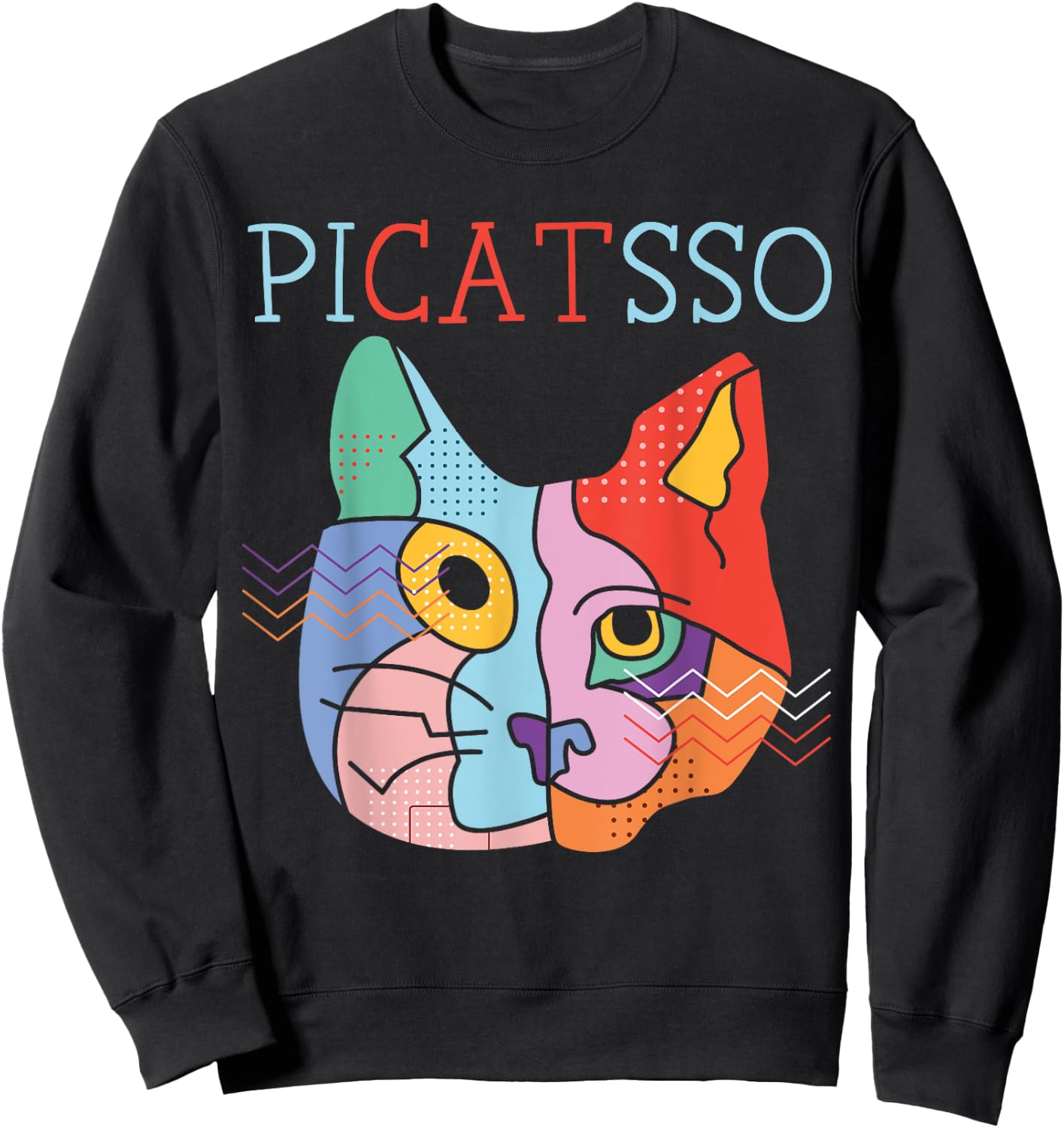Picatsso Art Teacher Artist Painter Painting Cat Owner Women Girls Kids Sweatshirt - Sweatshirt | Black