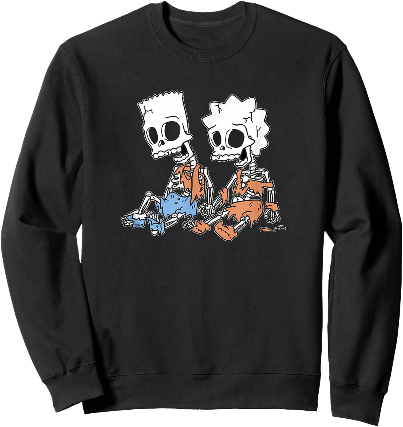 The Simpsons Bart & Lisa Skeletons C2 Small Sweatshirt - Sweatshirt | Black