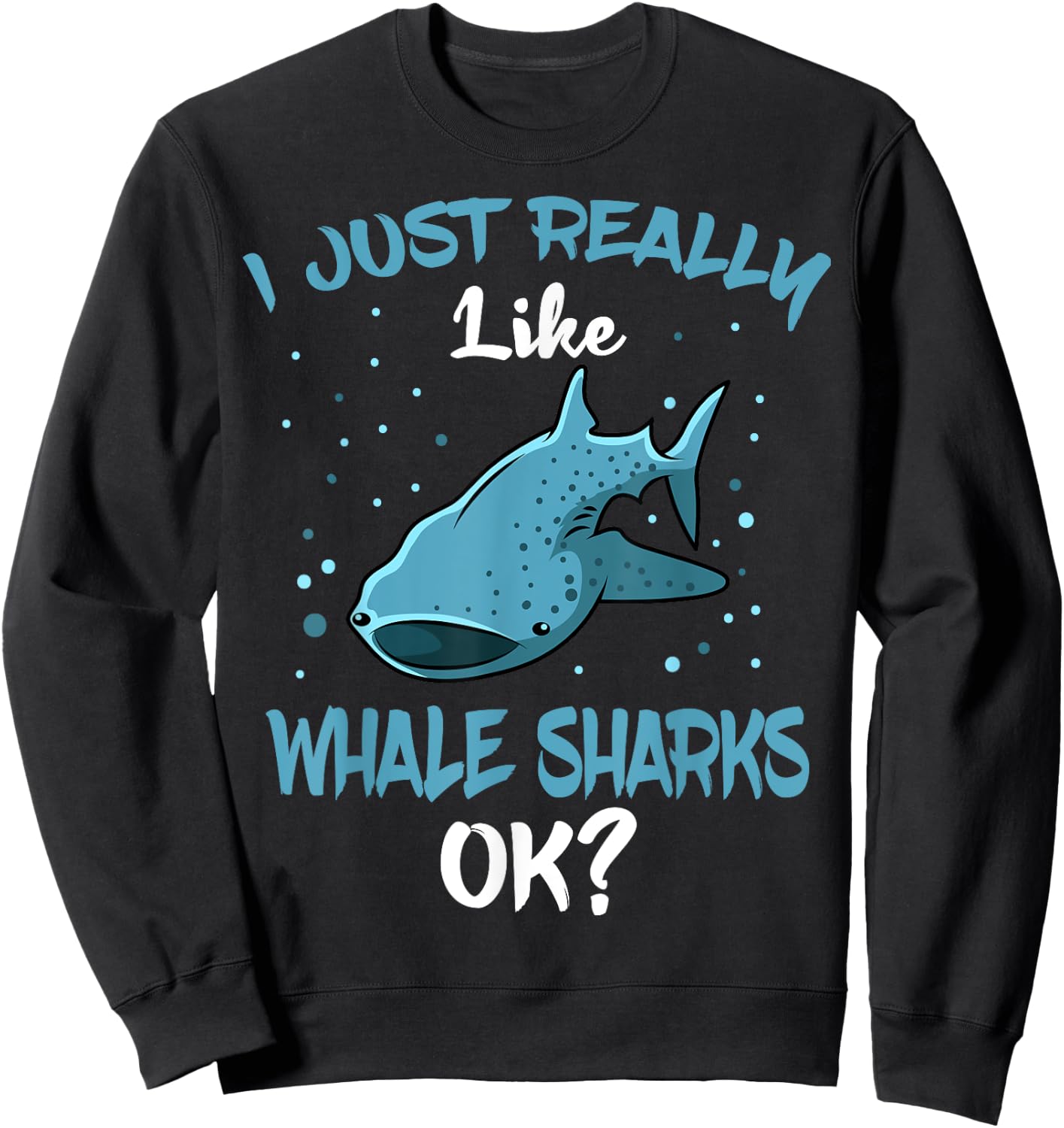 Whale Shark Lover Giant Fish Largest Sea Animal Sweatshirt - Sweatshirt | Black