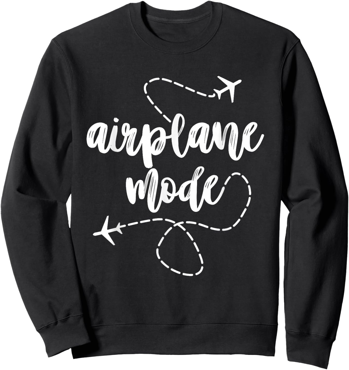 Mode Airplane | Summer Vacation | Travel Airplane Sweatshirt - Sweatshirt | Black