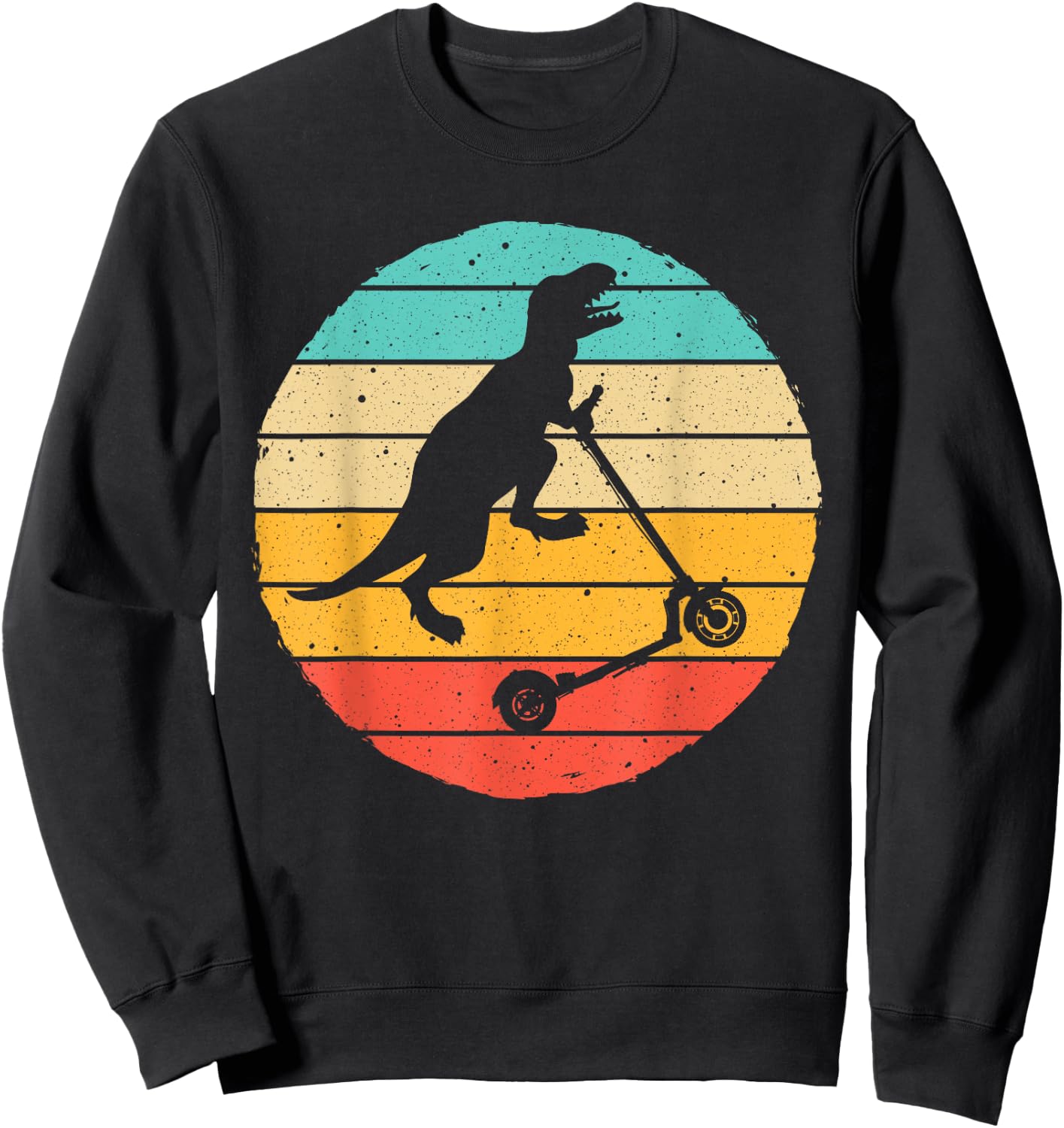 Funny Scooter Dinosaur T-rex Stunt Designs Women Sweatshirt - Sweatshirt | Black