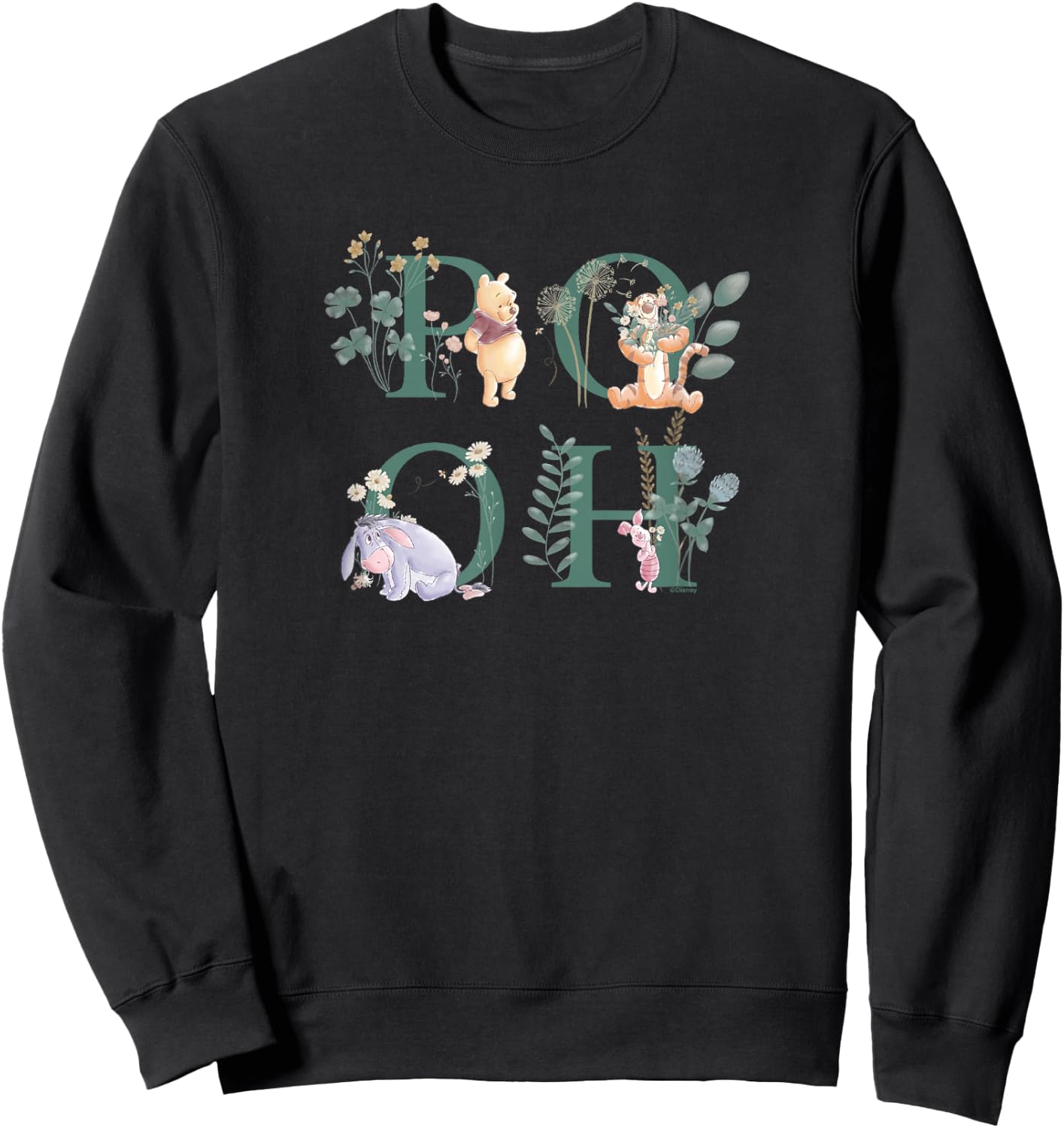 Winnie The Pooh - Pooh Flowers Sweatshirt - Sweatshirt | Black