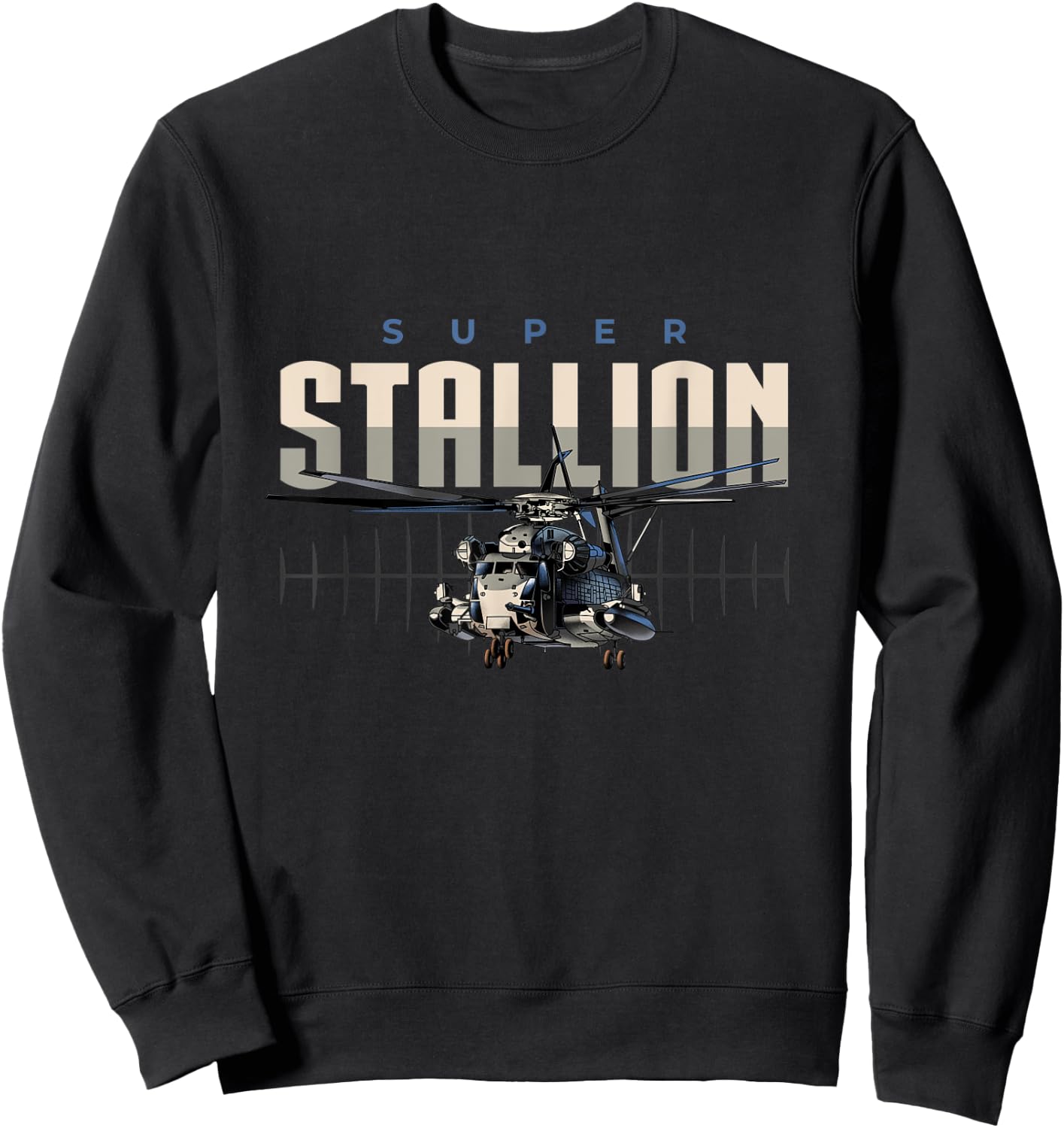 USA Military Warbird Helicopter Super Stallion Sweatshirt - Sweatshirt | Black