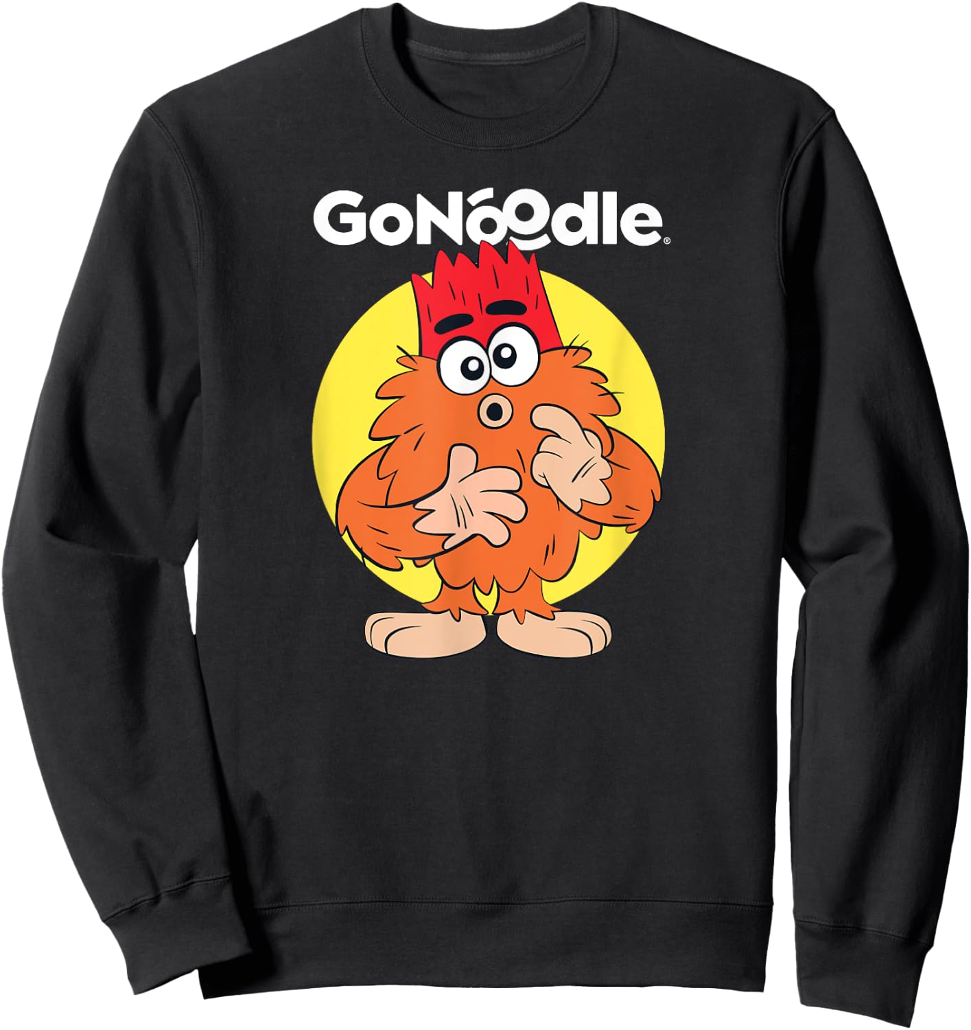 GoNoodle Squatchy Champ - -Adults, Black, Small, Short Sleeve, Classic Fit Sweatshirt - Sweatshirt | Black