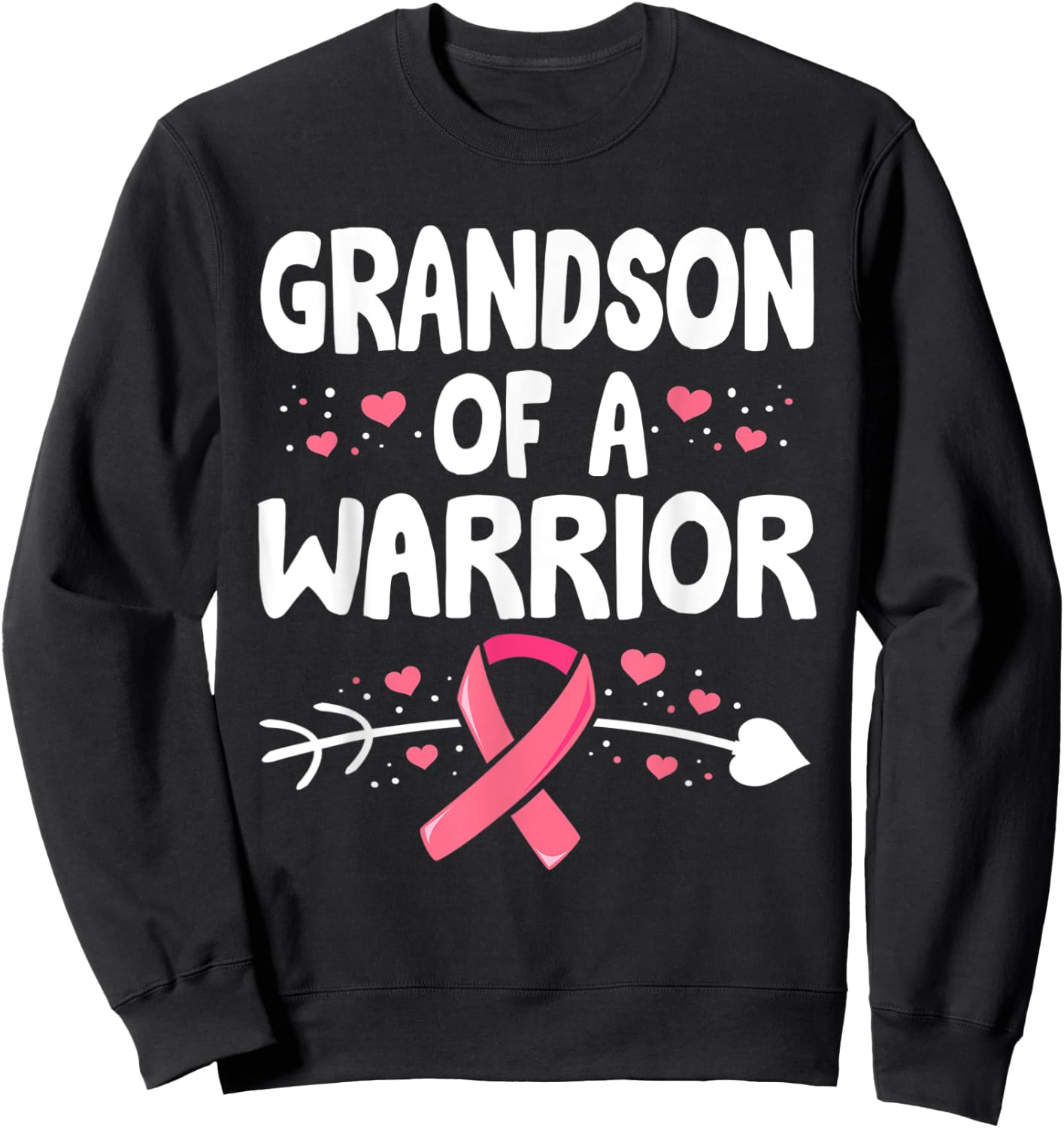 Breast Cancer GrandMa Shirt, Family Support Squad Sweatshirt - Sweatshirt | Black