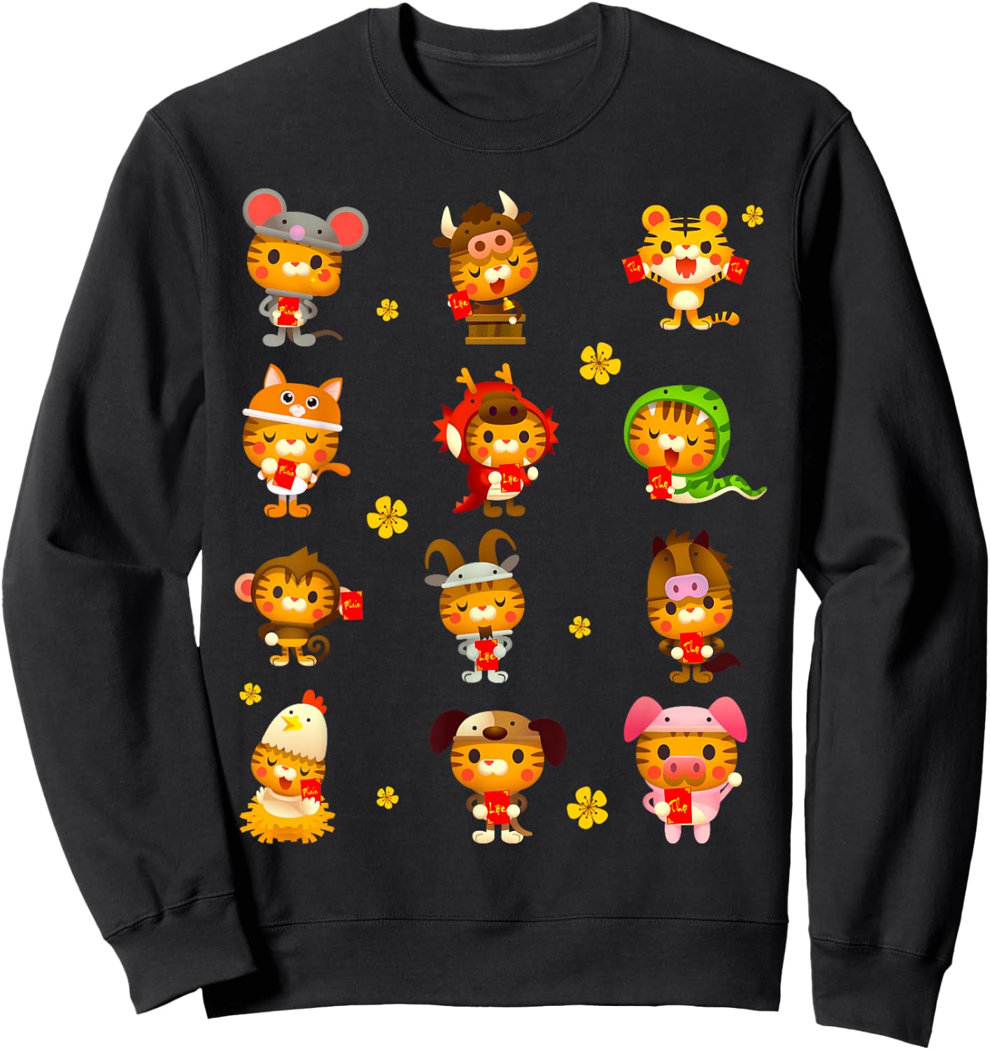 Vietnamese Tiger Zodiac Costume Lunar New Year Kids Toddlers Sweatshirt - Sweatshirt | Black