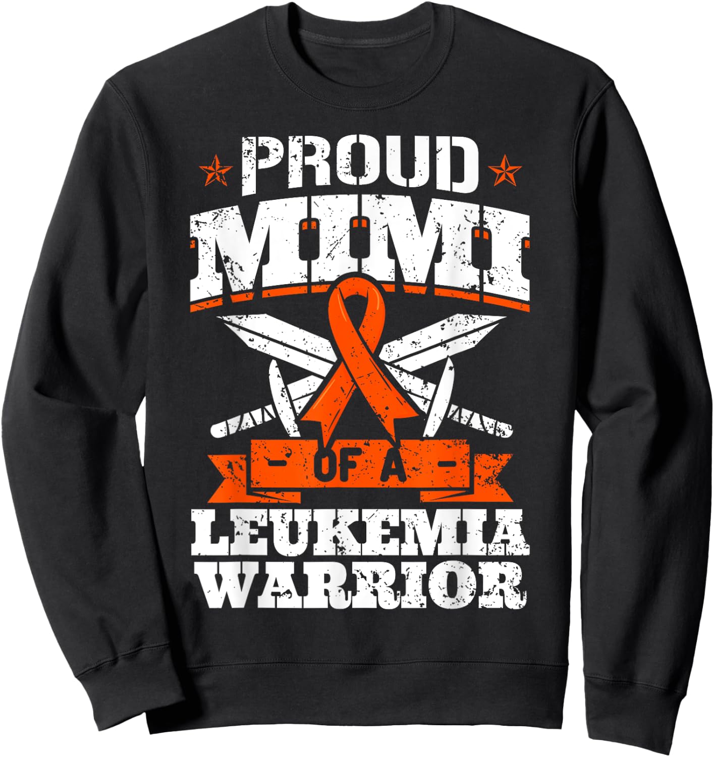 Proud Mimi Of A Leukemia Warrior Grandma Awareness Ribbon Sweatshirt - Sweatshirt | Black