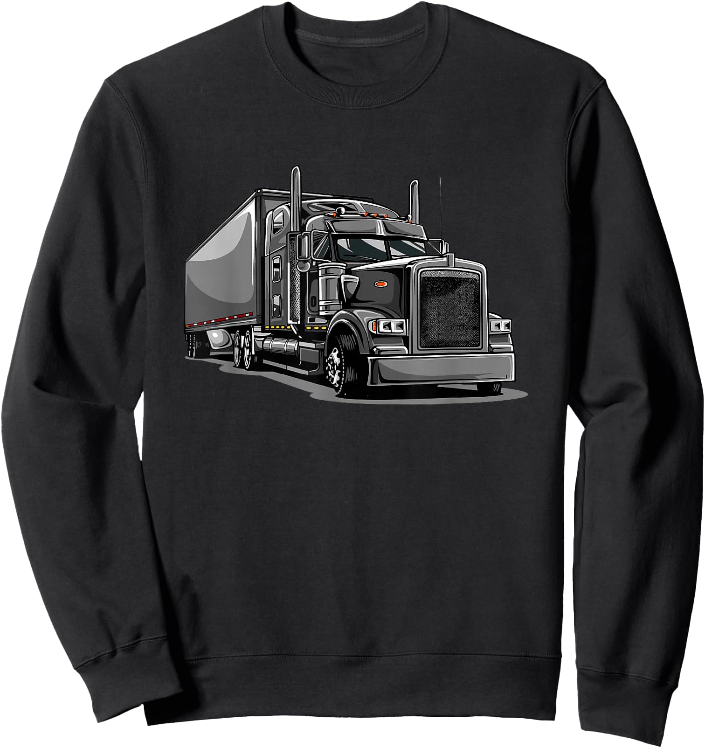 Semi Truck Driver Sweatshirt - Sweatshirt | Black