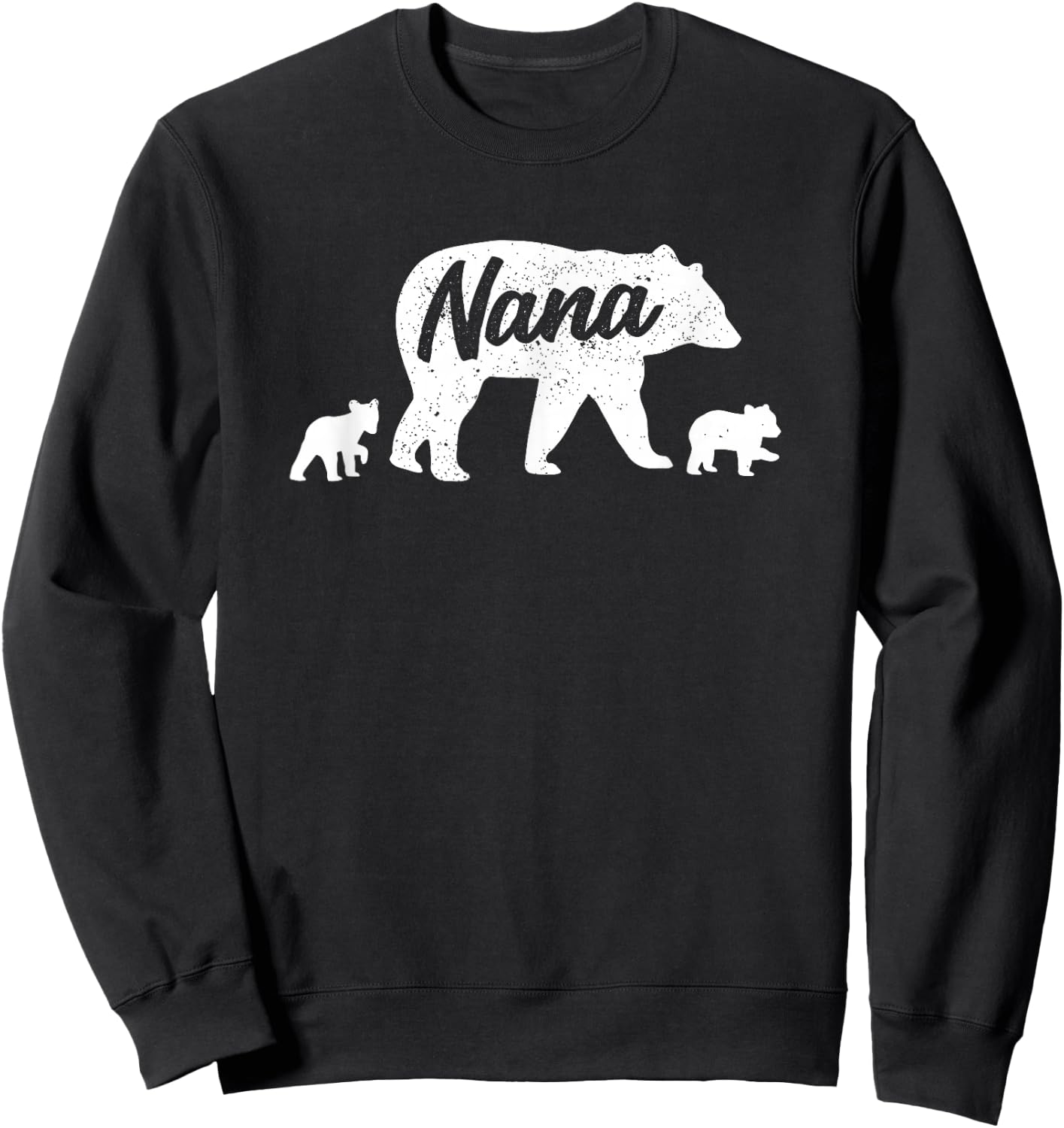Vintage Nana Grandma Bear with 2 Cub Mother's Day Sweatshirt - Sweatshirt | Black