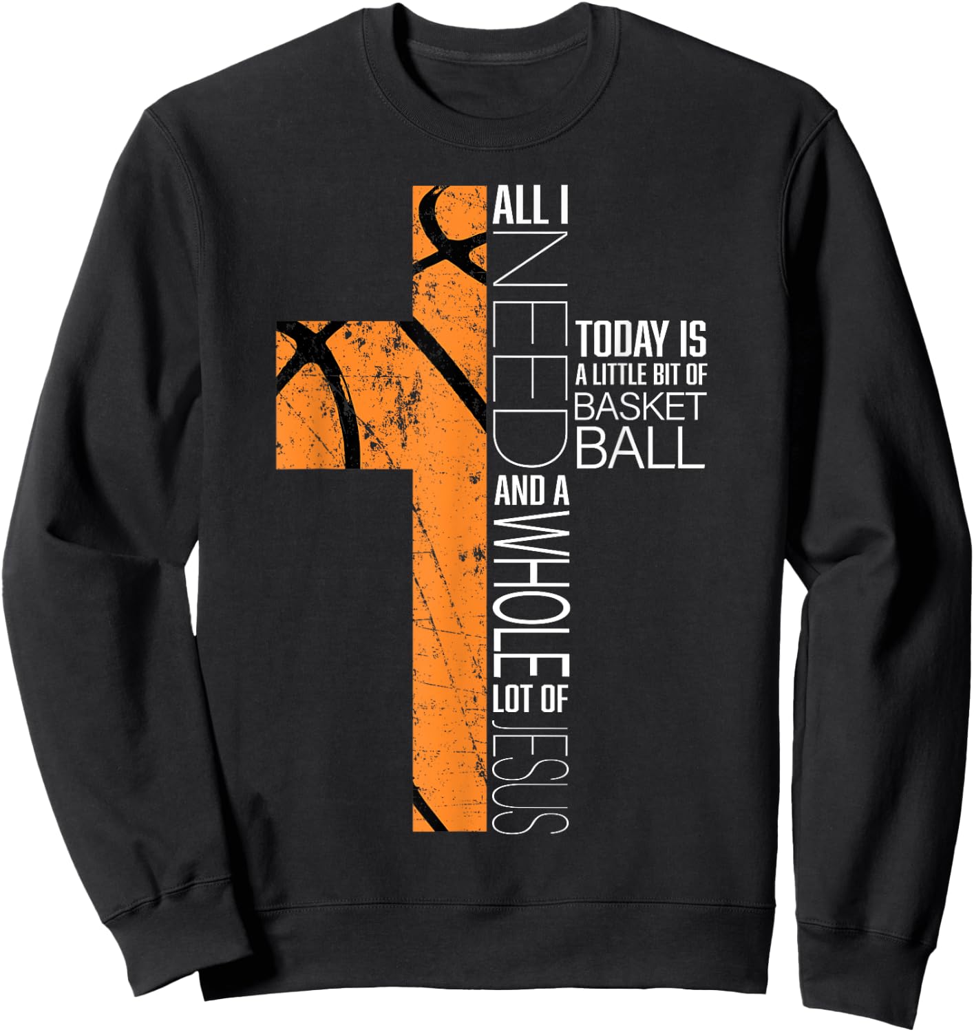 Basketball Christian Gifts Funny Sayings Religious Kids Him Sweatshirt - Sweatshirt | Black