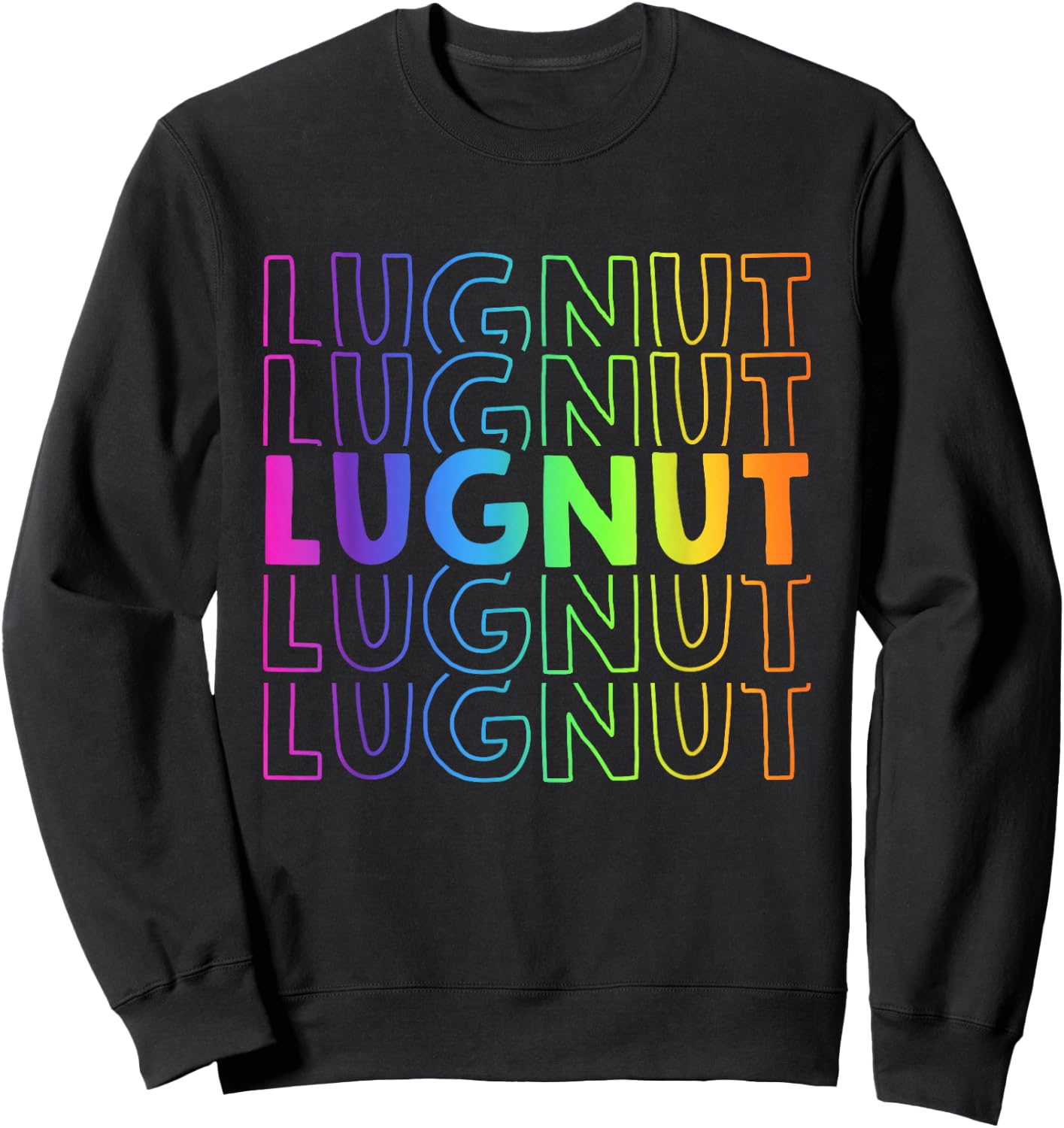 Lug Nut BRIGHT Neon Colors Sweatshirt - Sweatshirt | Black