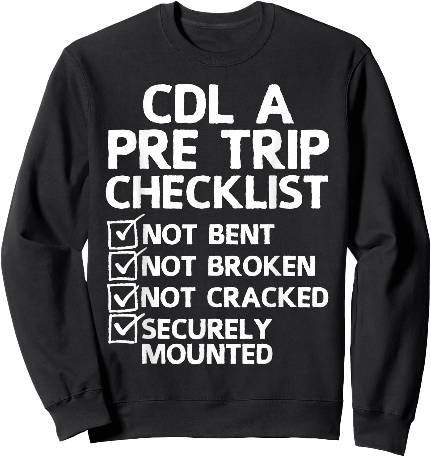 Cool CDL Trucker Art Women Trucking CDL Truck Driver Sweatshirt - Sweatshirt | Black