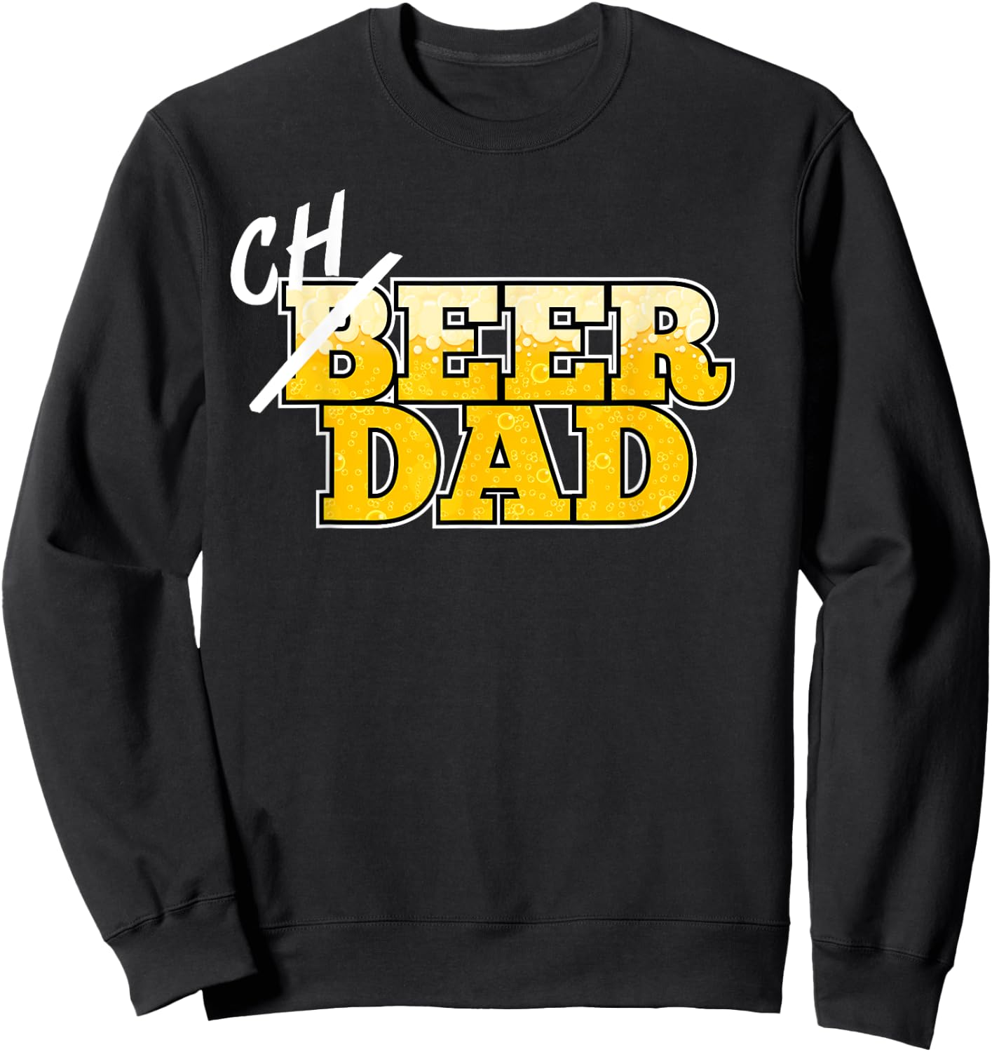 Cheer Dad T Shirt Father's Day Beer Cheerleading Gift Sweatshirt - Sweatshirt | Black