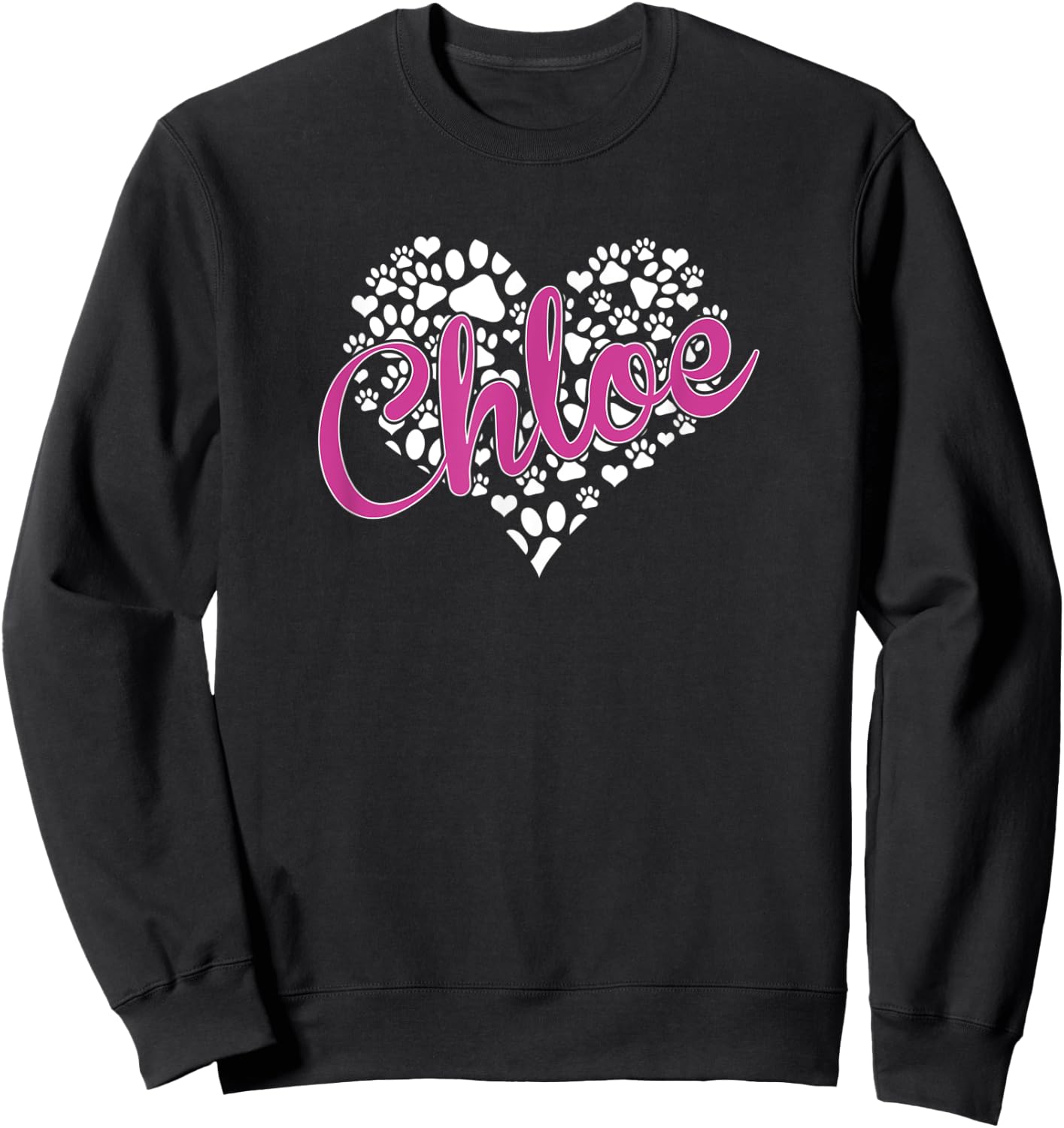 Chloe Personalized Dog Name Pet Clothing For Humans Sweatshirt - Sweatshirt | Black