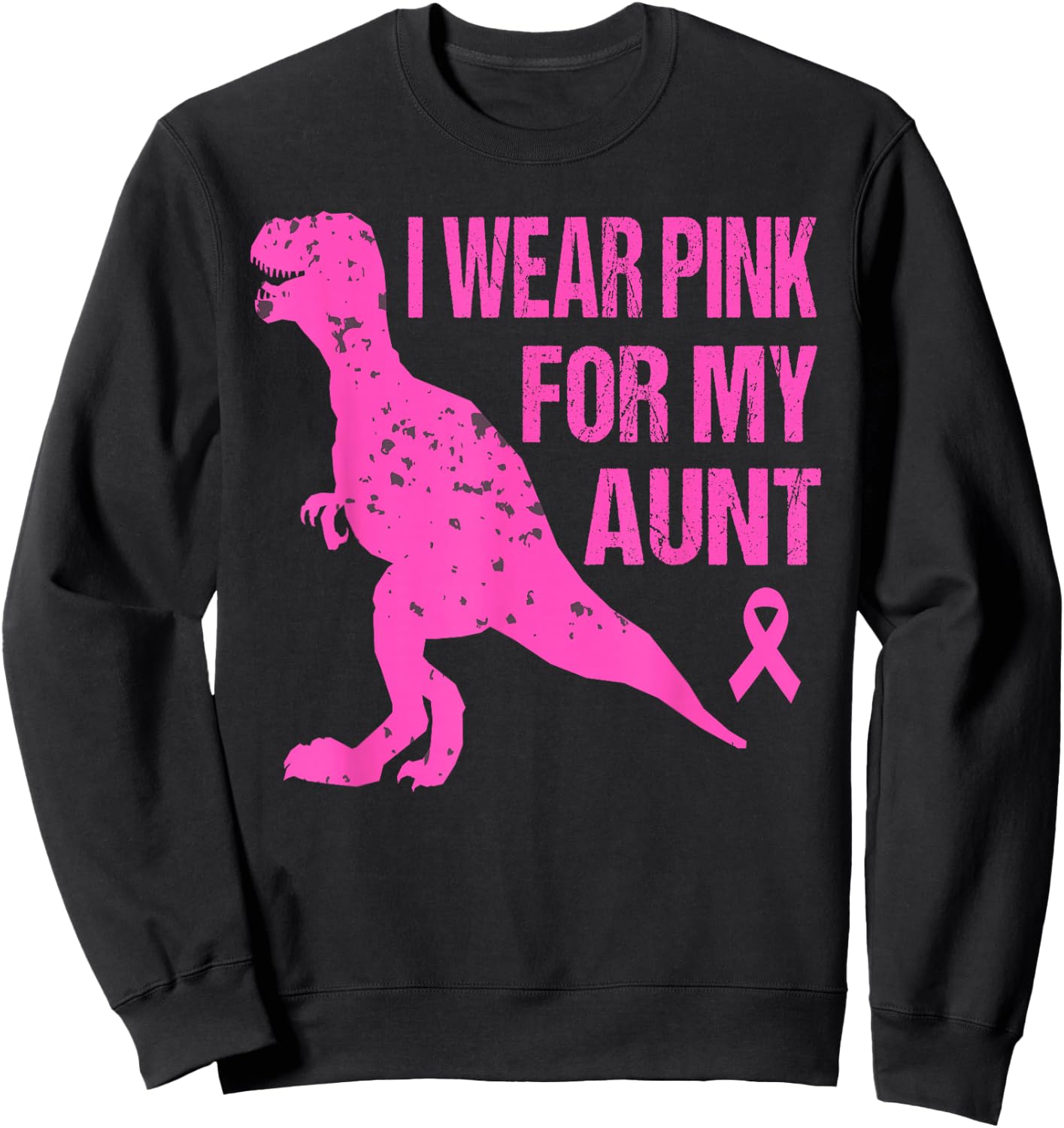 I Wear Pink For My Aunt Breast Cancer Awareness Toddler Kids Sweatshirt - Sweatshirt | Black
