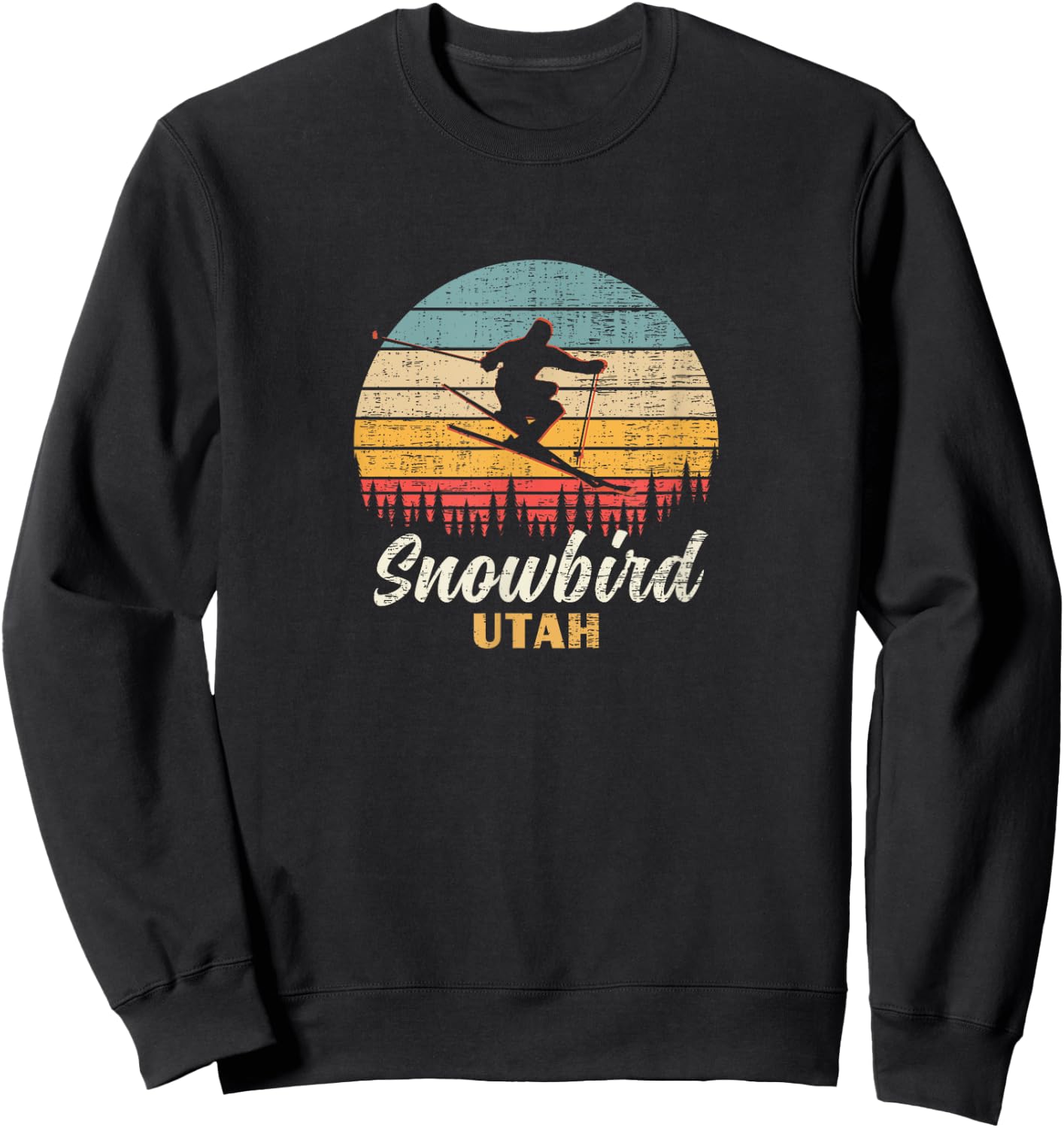Snowbird Skiing Utah Vintage Mountain Utah Ski Vacation Sweatshirt - Sweatshirt | Black
