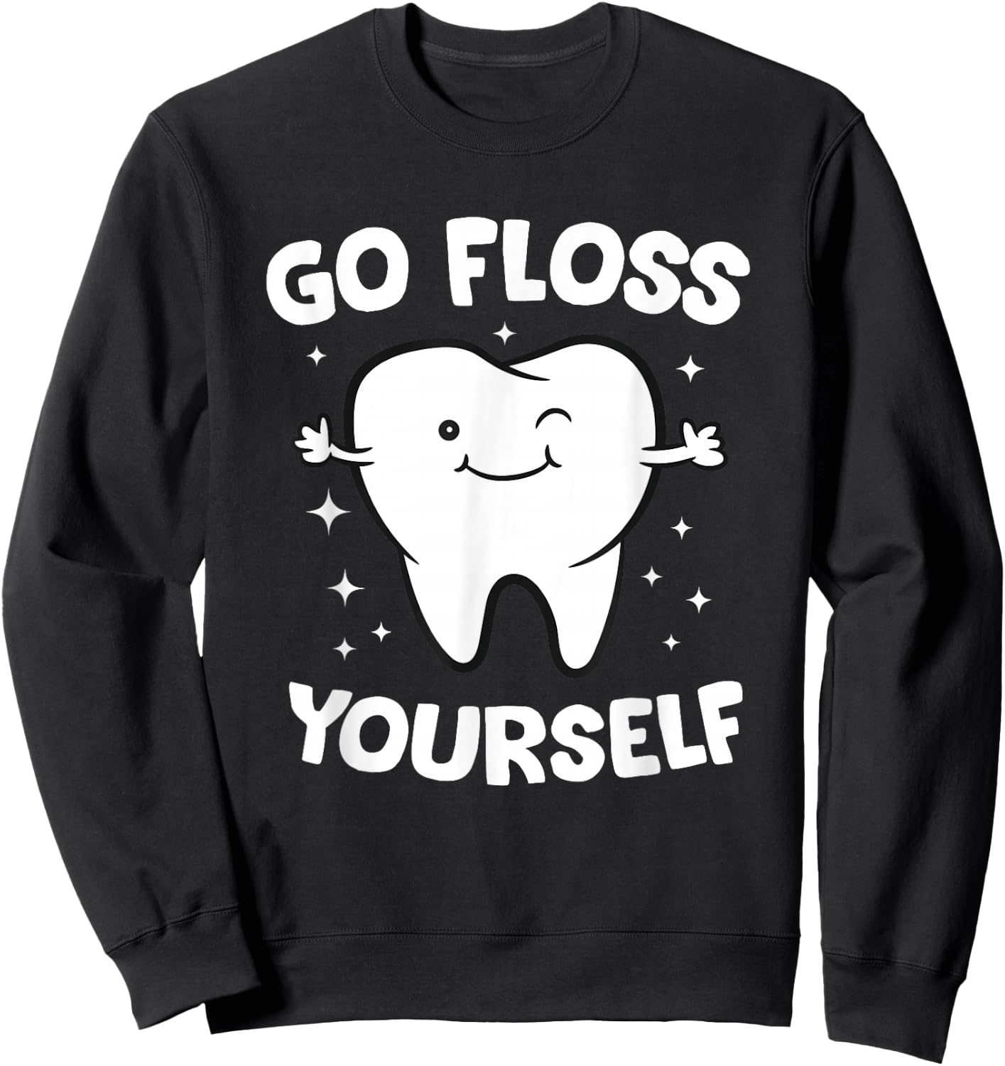 Dental Squad Store Dentist Assistant Teeth - Black, Small, , Short Sleeve, Classic Fit, Cotton Polyester Blend Sweatshirt - Sweatshirt | Black