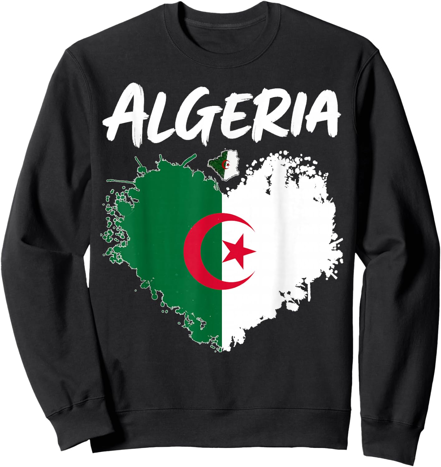 Algerian Flag Heritage Outfit Idea Algeria Themed Sweatshirt - Sweatshirt | Black