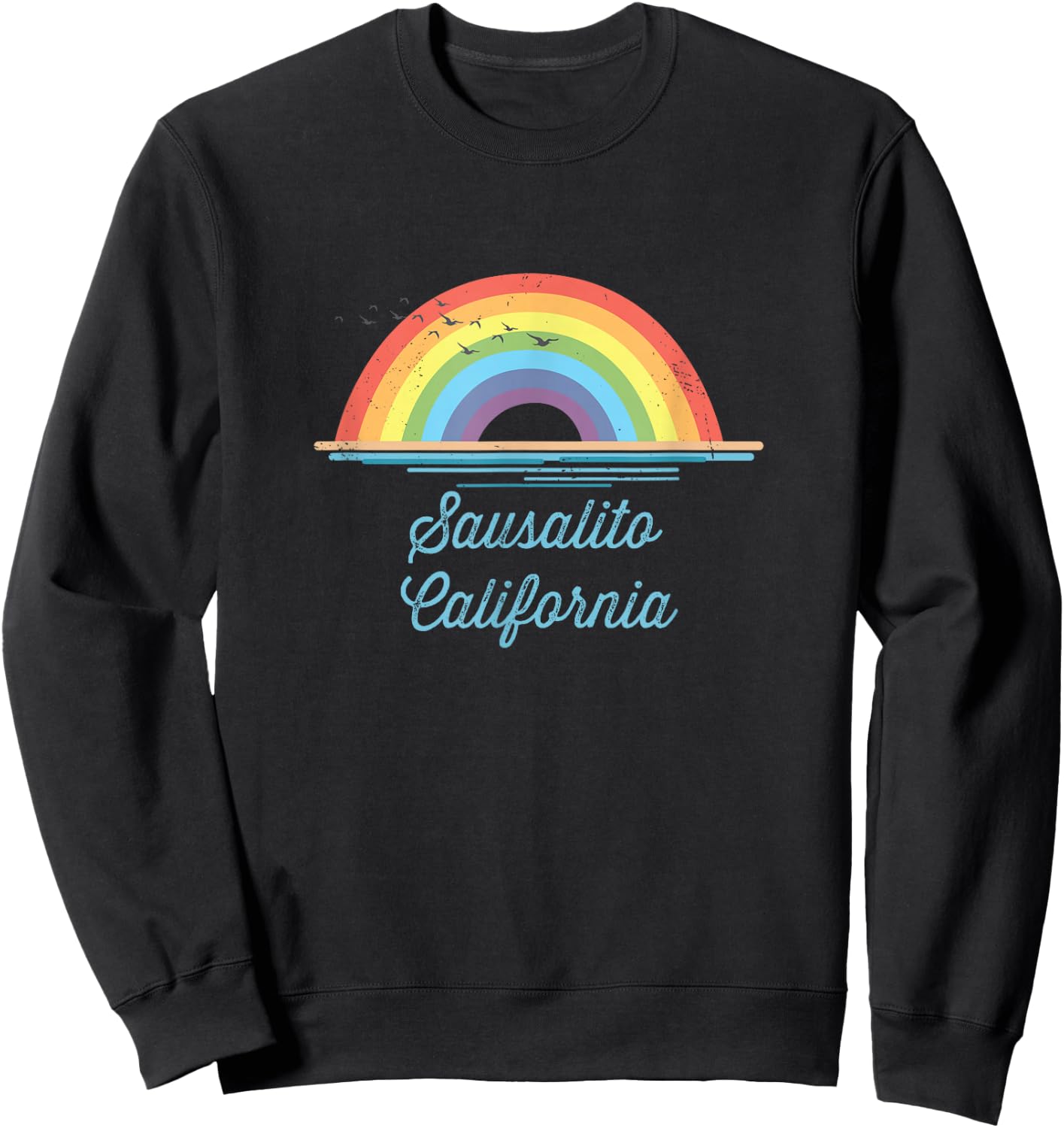 Sausalito California Souvenir Graphic Sweatshirt - Sweatshirt | Black