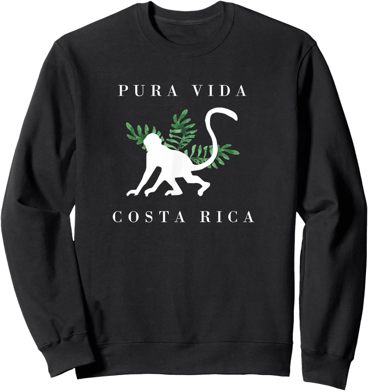 Costa Rica Monkey Pura Vida Souvenir Sweatshirt - Sweatshirt | Black