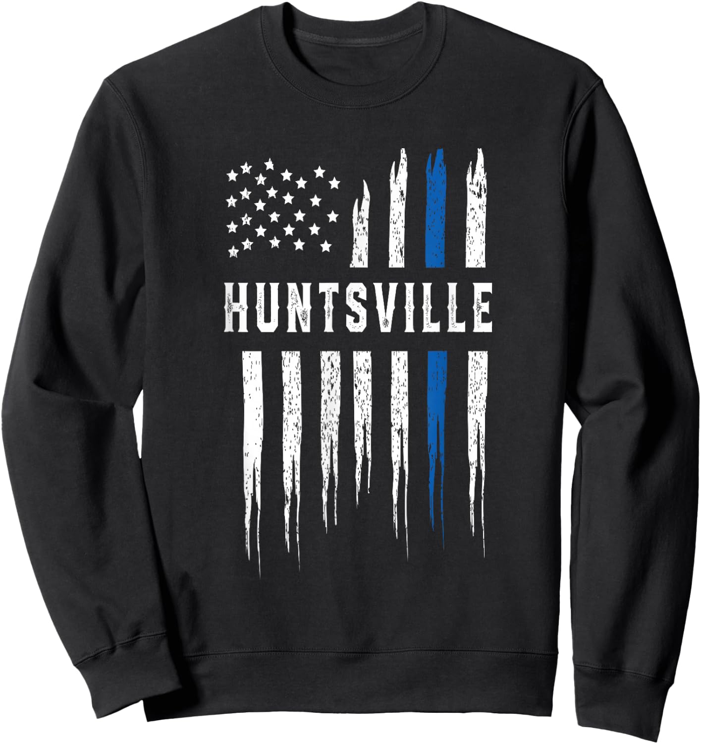Thin Blue Line Heart Huntsville Police Officer Alabama Cops Sweatshirt - Sweatshirt | Black