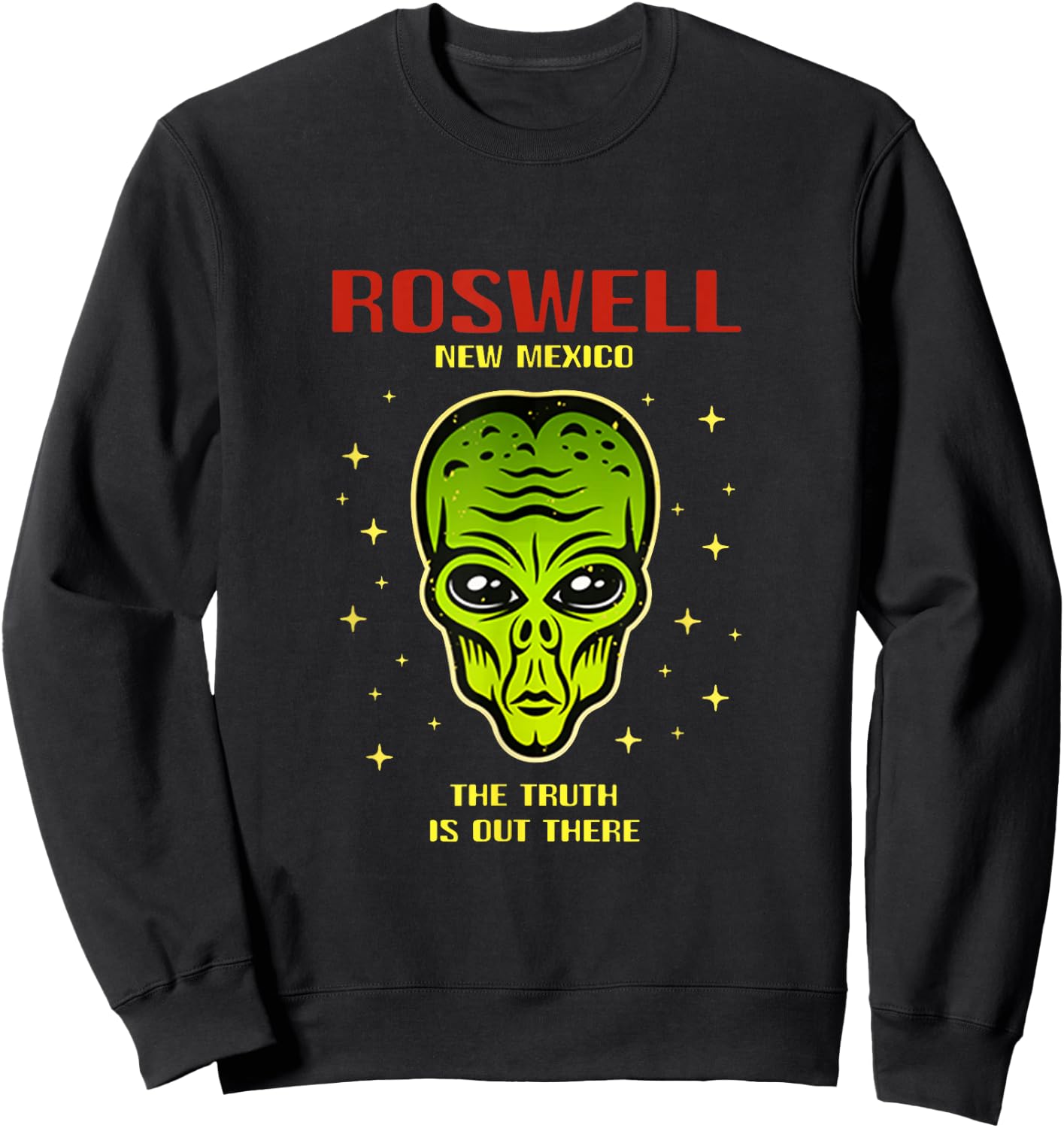 Roswell New Mexico Green Alien UFO Area 51 NM Souvenir Sweatshirt - Sweatshirt | Black
