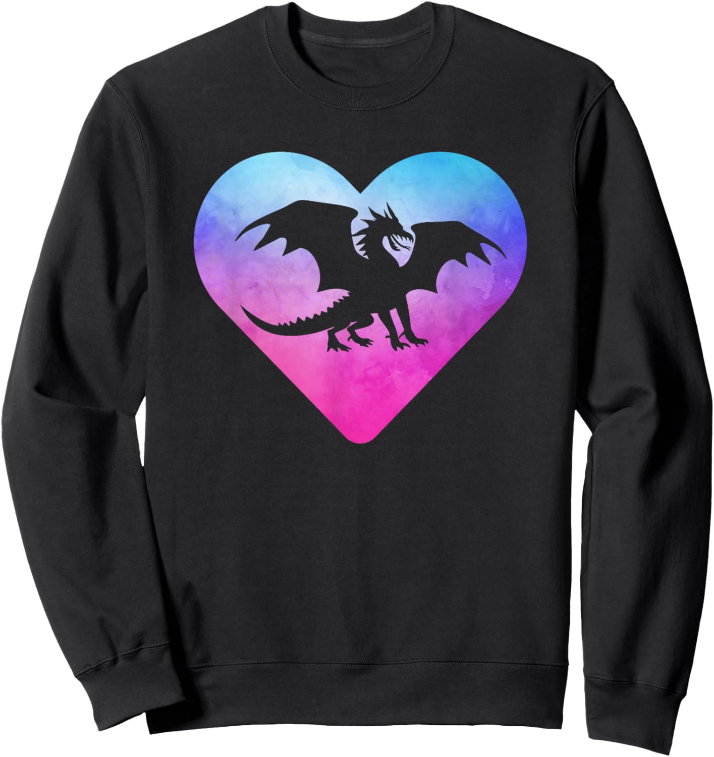 Women or Girls Dragon Fantasy Sweatshirt - Sweatshirt | Black