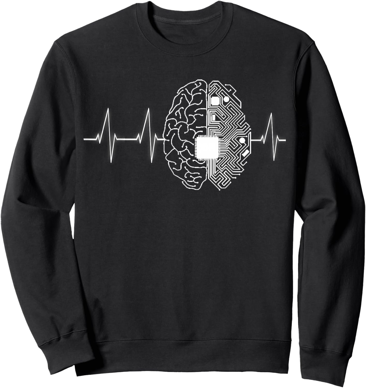 Machine Learning AI Data Science Heartbeat Data Engineer Sweatshirt - Sweatshirt | Black