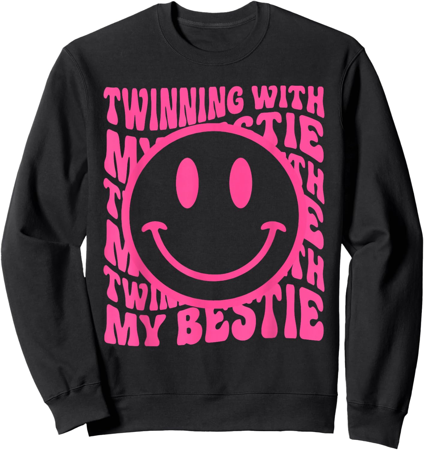 Twinning With My Bestie Spirit Week Twin Day Best Friend 70s Sweatshirt - Sweatshirt | Black
