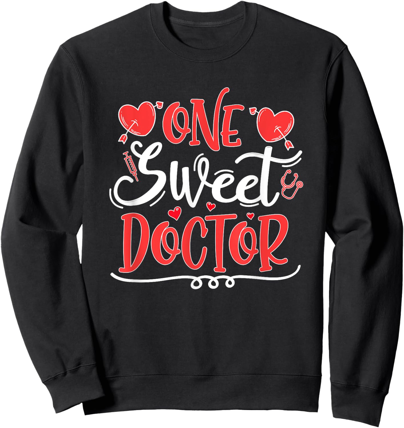 Valentine Doctor Medical Physicians Valentines Day Sweatshirt - Sweatshirt | Black