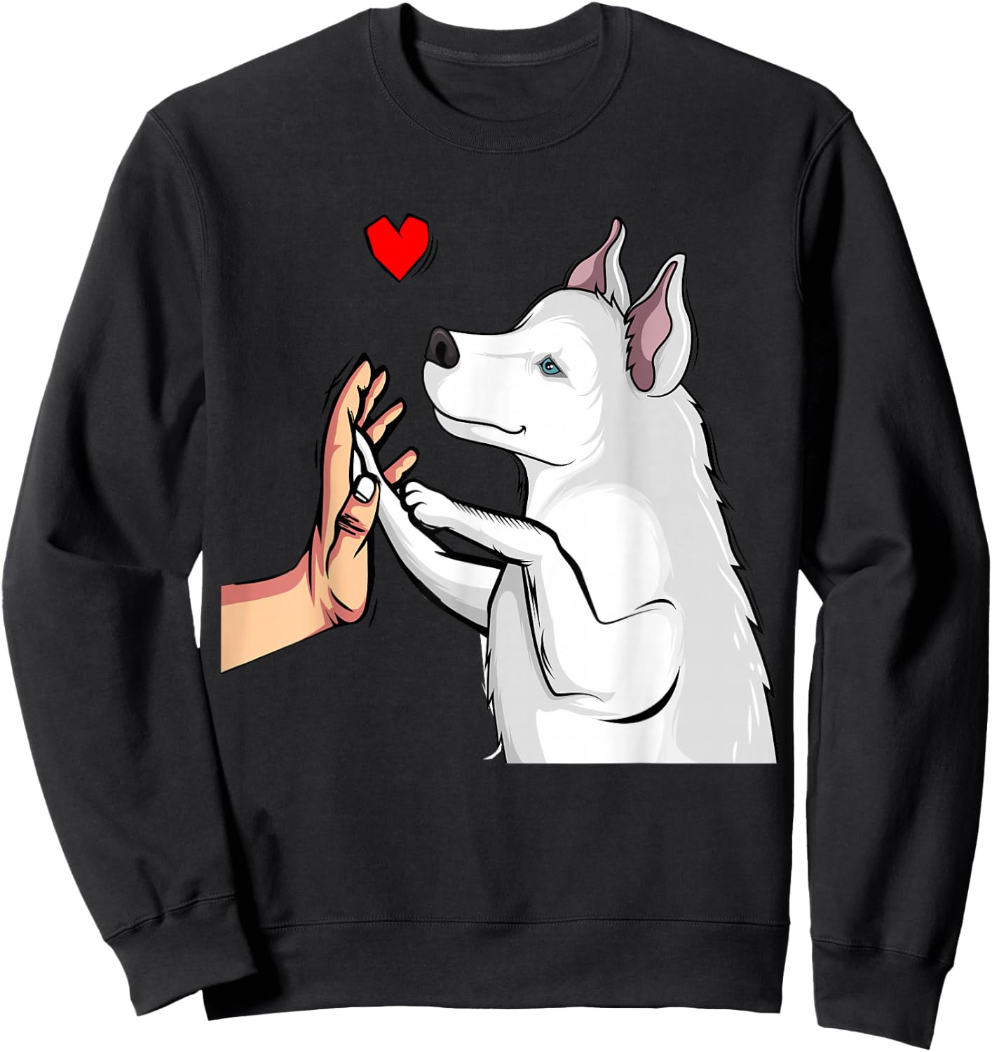 White Siberian Husky Love Dogs Mummy Sweatshirt - Sweatshirt | Black